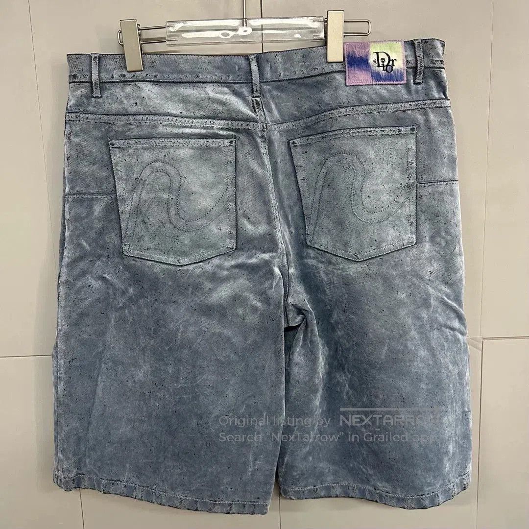 Dior blue distressed shorts by Dior collaboration. Size US 36 / EU 52 - 4 Thumbnail