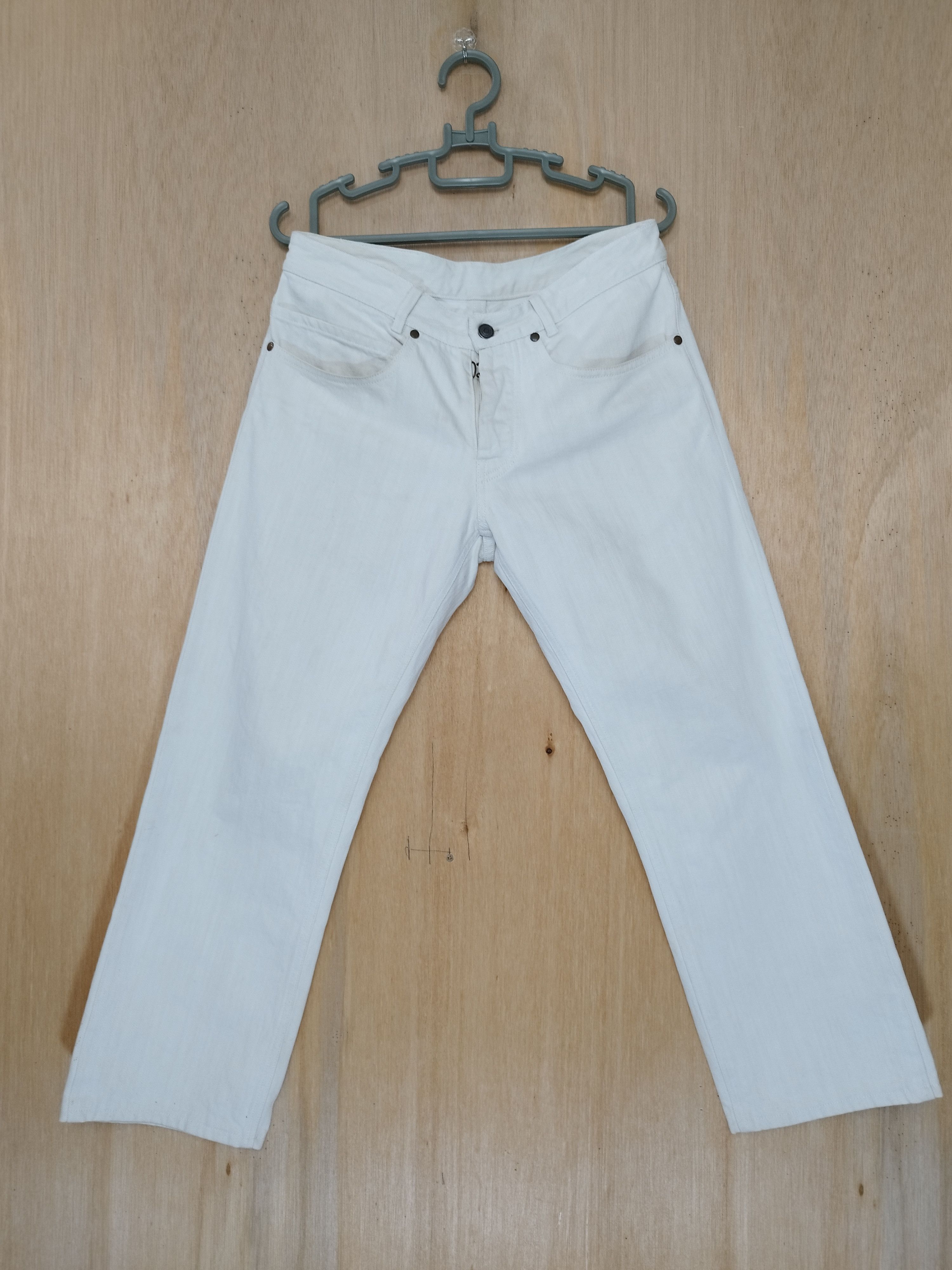 COLOR WASH MAISON MARTIN MARGIELLA UNISEX WHITE CROP JEANS