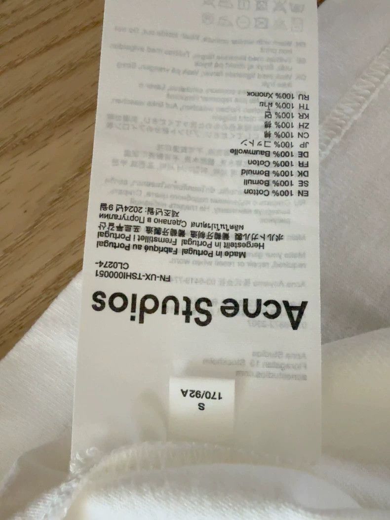 Acne Studios acne studios Letter white short-sleeved shirt Size US S / EU 44-46 / 1 - 4 Thumbnail