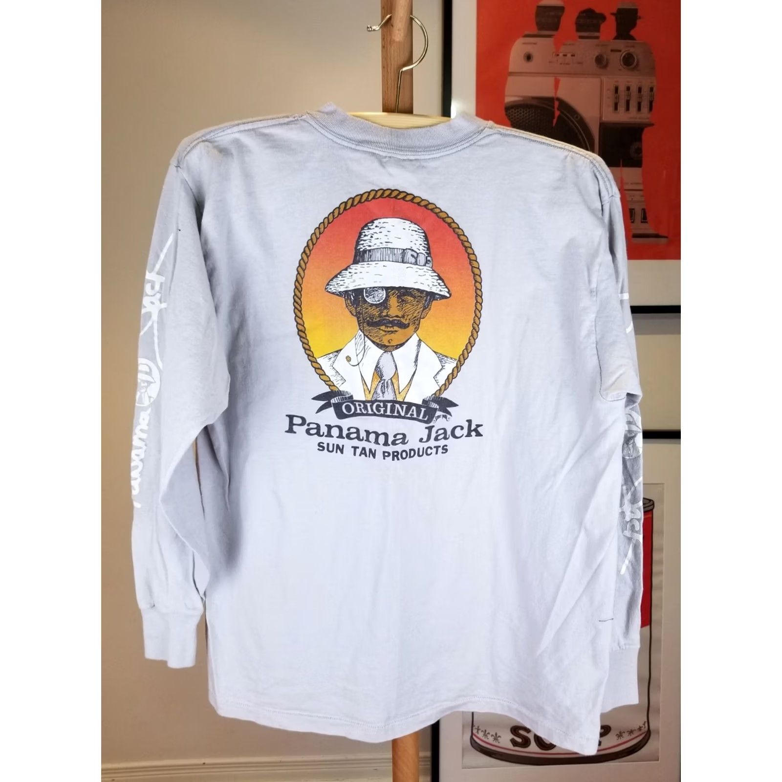 Panama Jack VINTAGE PANAMA JACK T-Shirt Shirt Long Sleeve Gray 1983 SZ M Mens Size US M / EU 48-50 / 2 - 8 Thumbnail