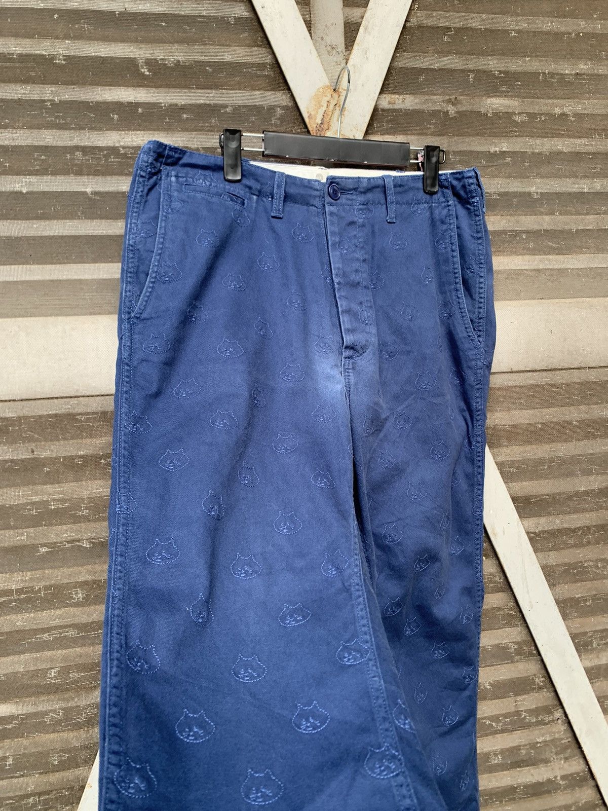 Issey Miyake 👹Issey Miyake Ne-Net Embroidery Cats Monogram Pants Size US 30 / EU 46 - 10 Thumbnail
