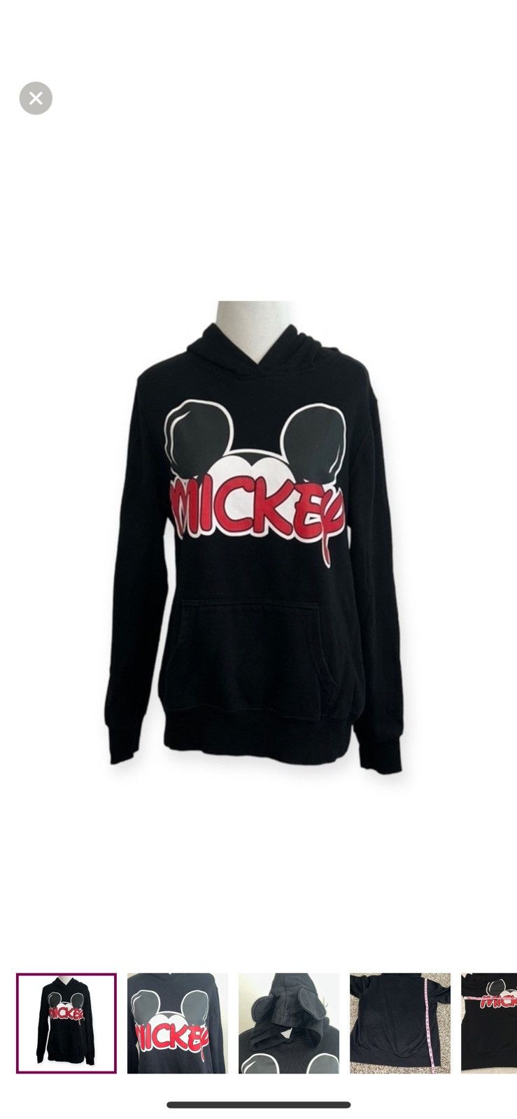 Disney Disney large Mickey Mouse ear hoodie‎ Size L / US 10 / IT 46 - 1 Thumbnail