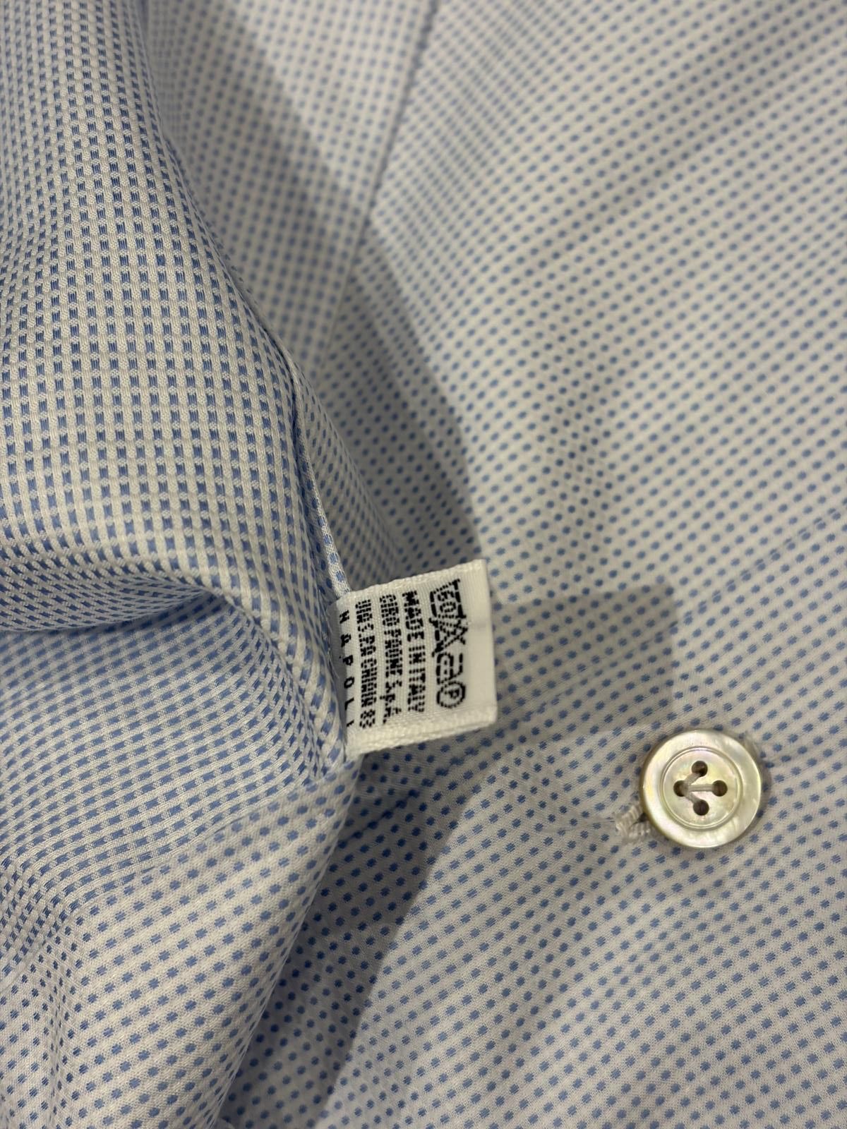 Kiton Kiton Napoli Micro Check Cotton Shirt Size US XL / EU 56 / 4 - 5 Thumbnail