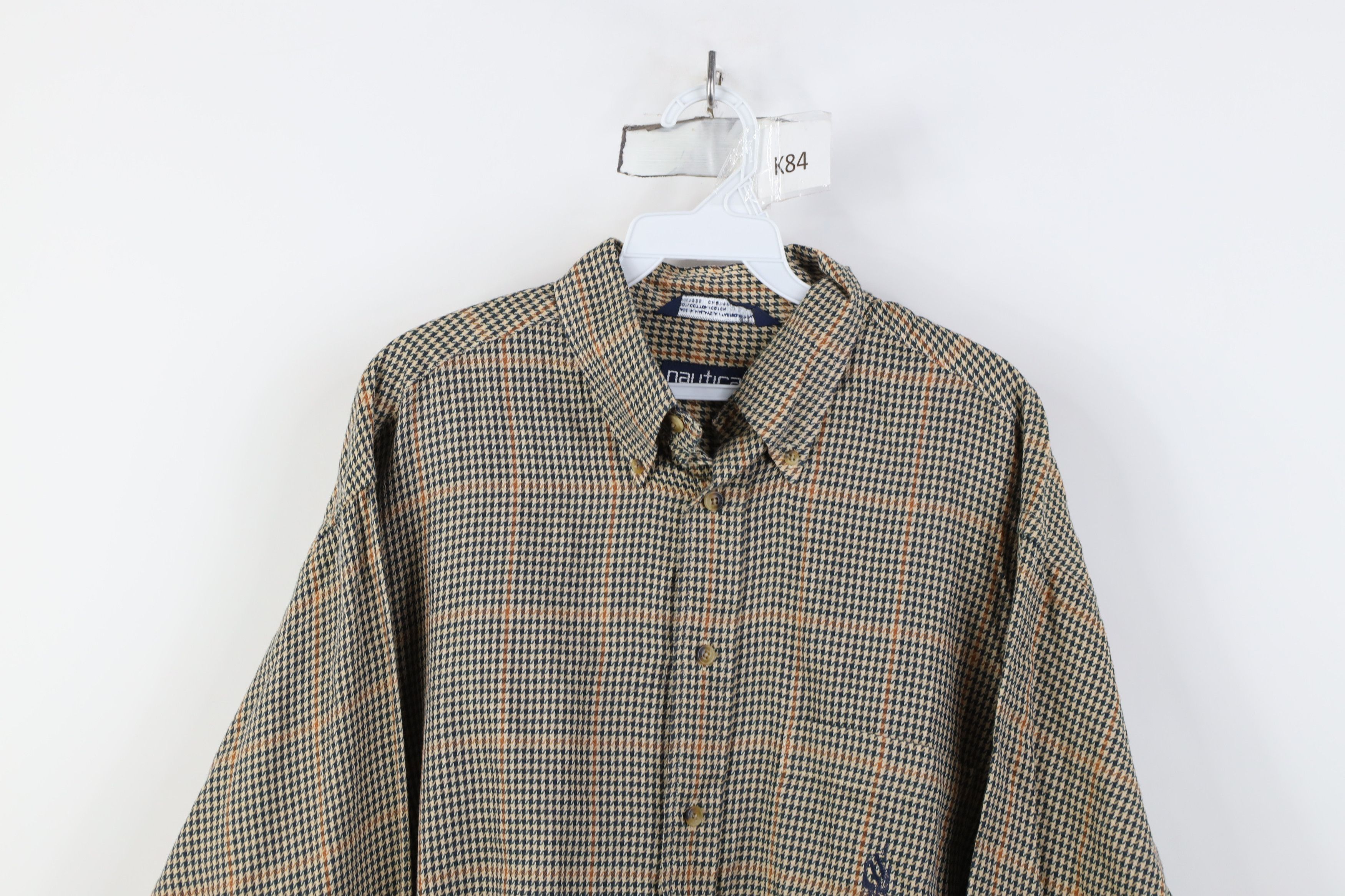 Nautica Vintage 90s Nautica Houndstooth Collared Button Down Shirt Size US L / EU 52-54 / 3 - 2 Thumbnail