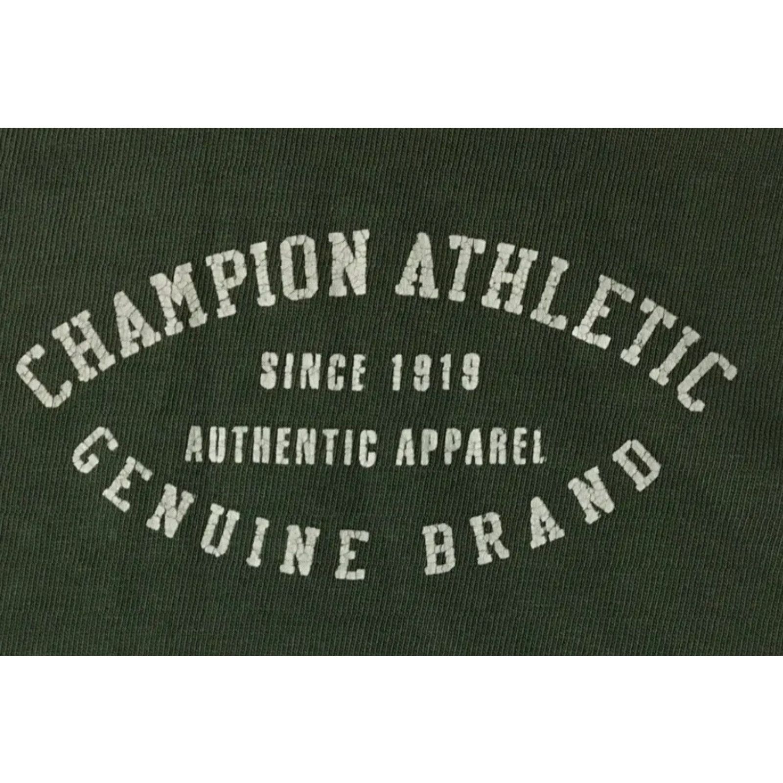 Champion VINTAGE Champion Shirt Mens L Green 90s Distressed Spellout Grunge Punk Skate Surf Casual Tee Size US L / EU 52-54 / 3 - 2 Thumbnail