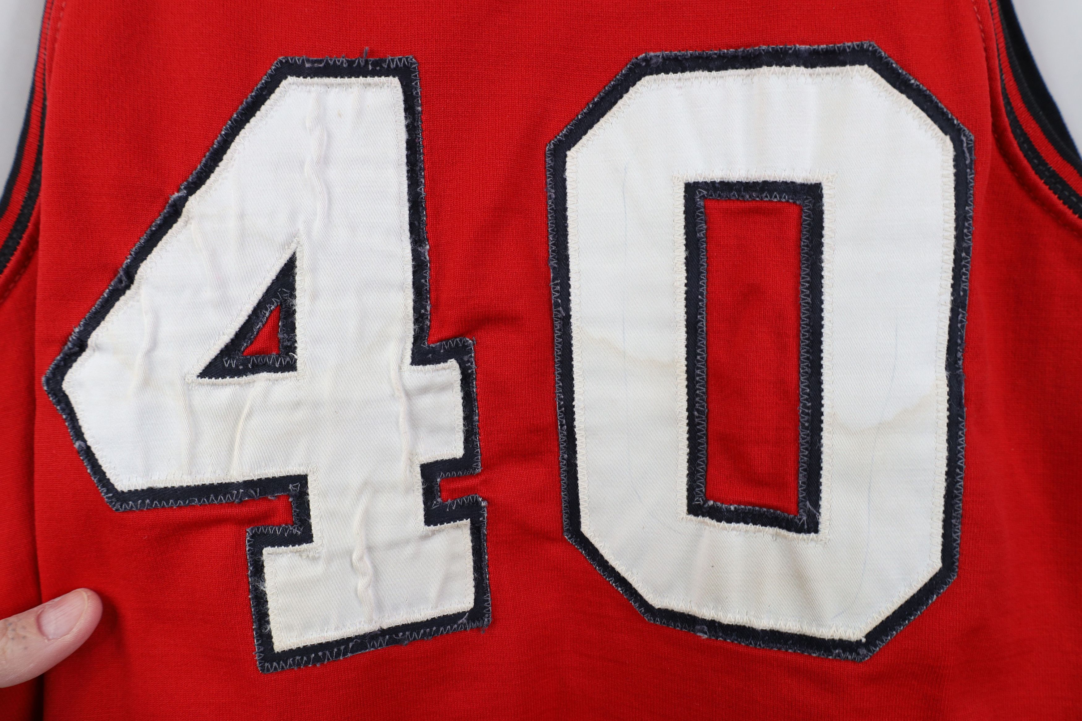 Vintage Vintage 50s 60s Durene Rayon Basketball Jersey Red USA #40 Size US XXL / EU 58 / 5 - 9 Thumbnail