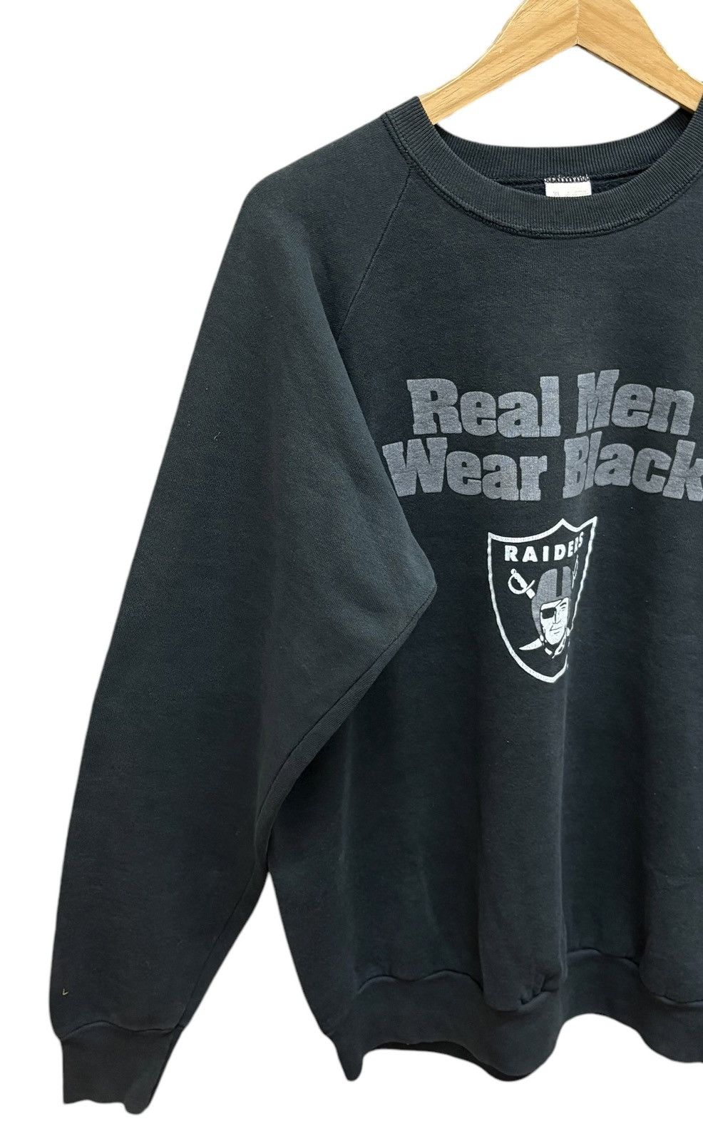 NFL × Vintage Vintage 80s Faded Raiders NFL Pullover Sweatshirt Size US M / EU 48-50 / 2 - 5 Thumbnail
