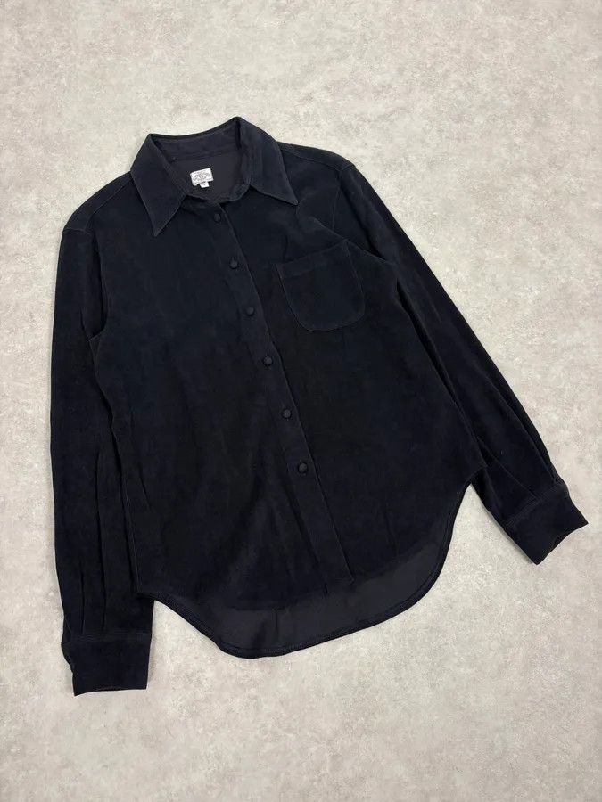 Armani 1990s Armani Alcantara Navy Dark Shirt Size US S / EU 44-46 / 1 - 4 Thumbnail