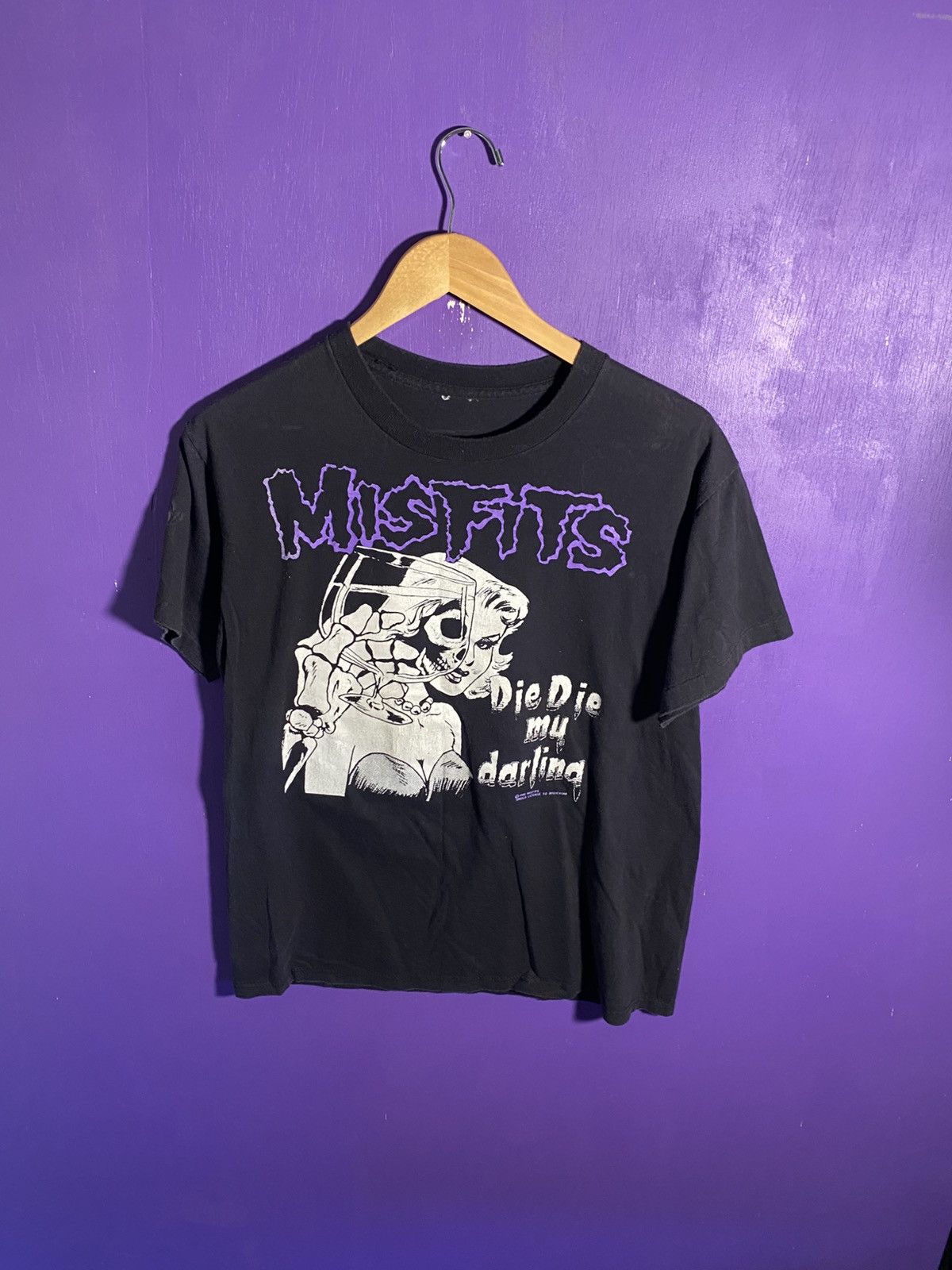 Vintage Vintage 1990 Misfits die die my darling tour wolfs blood tee Size US M / EU 48-50 / 2 - 1 Thumbnail