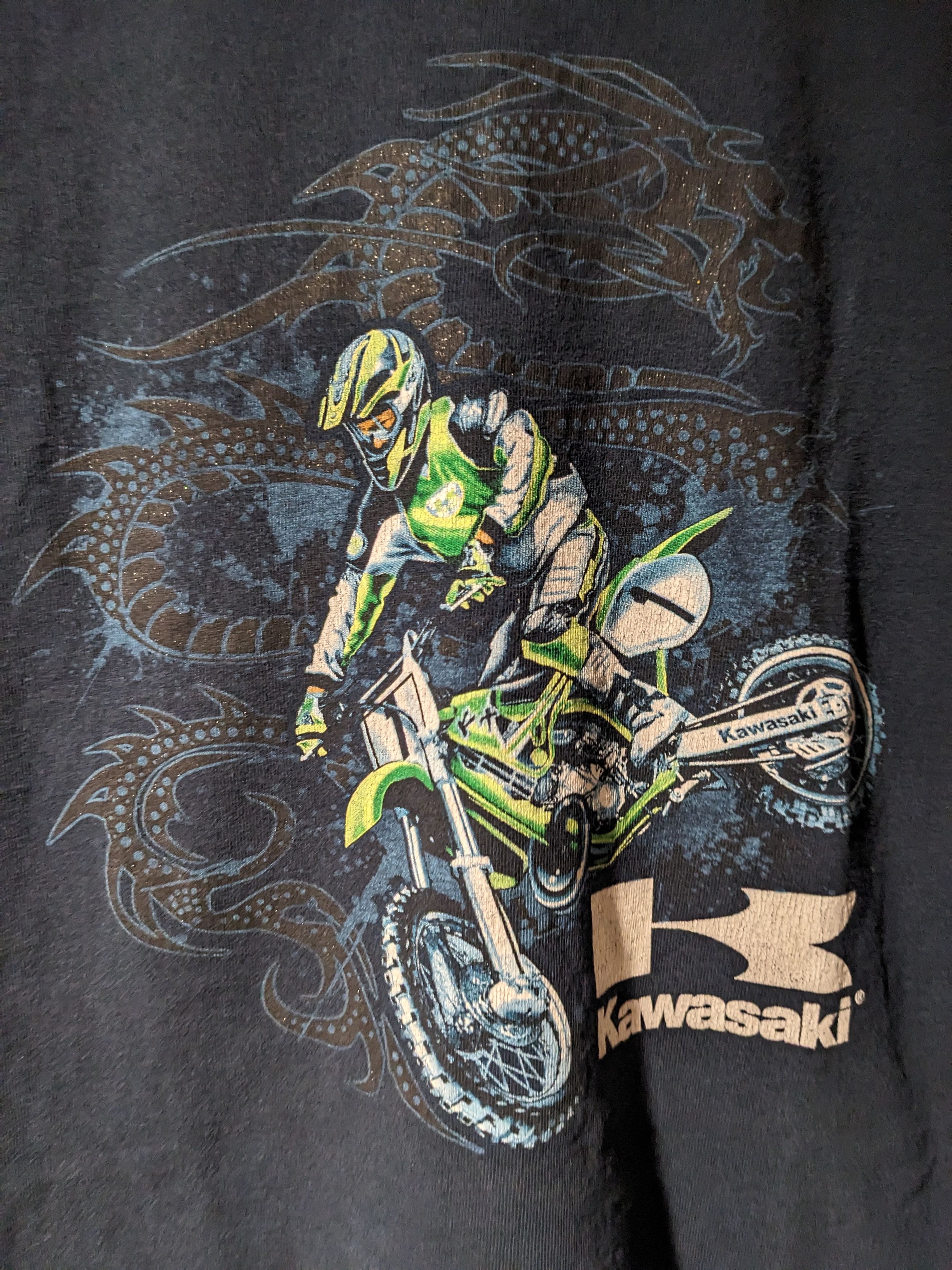 Honda × Vintage Vintage Kawasaki Motocross Youth Large Long-Sleeve T-Shirt Size US L / EU 52-54 / 3 - 2 Thumbnail