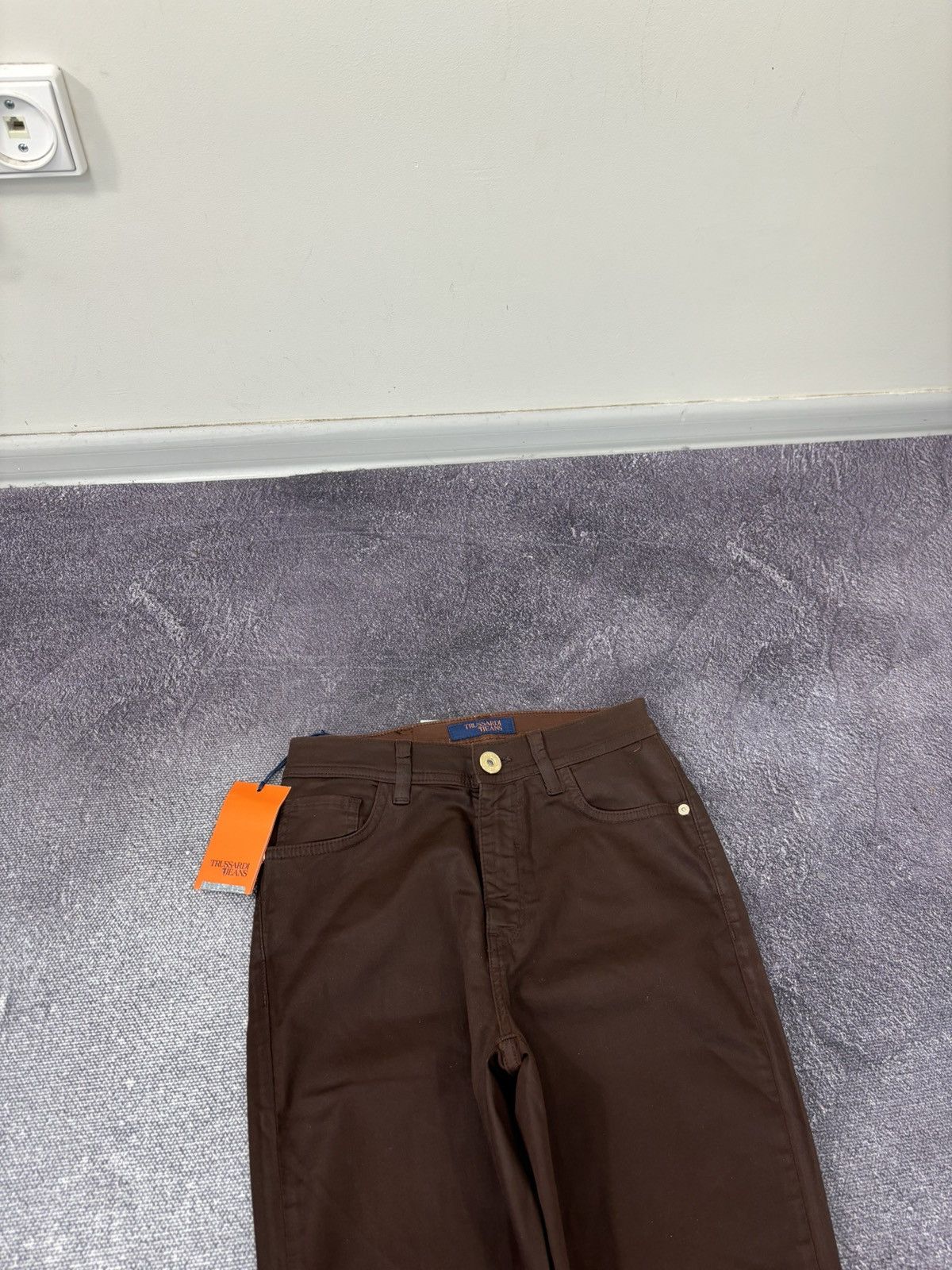 Trussardi Trussardi Women’s NWT Satin Brown Luxury Skinny Pants Jeans Size 25" / US 0 / IT 36 - 4 Thumbnail