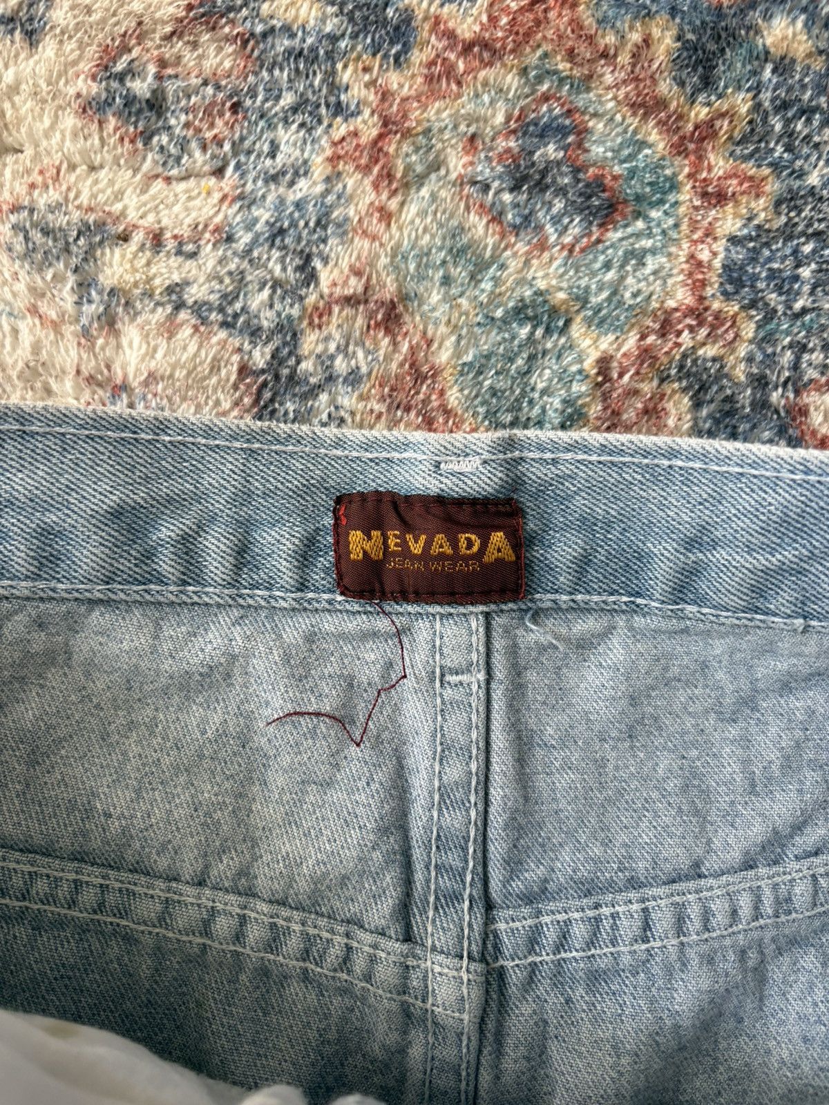 Vintage Vintage Nevada Lace Accented Lightwash Jeans Size 33 Size US 33 - 3 Thumbnail