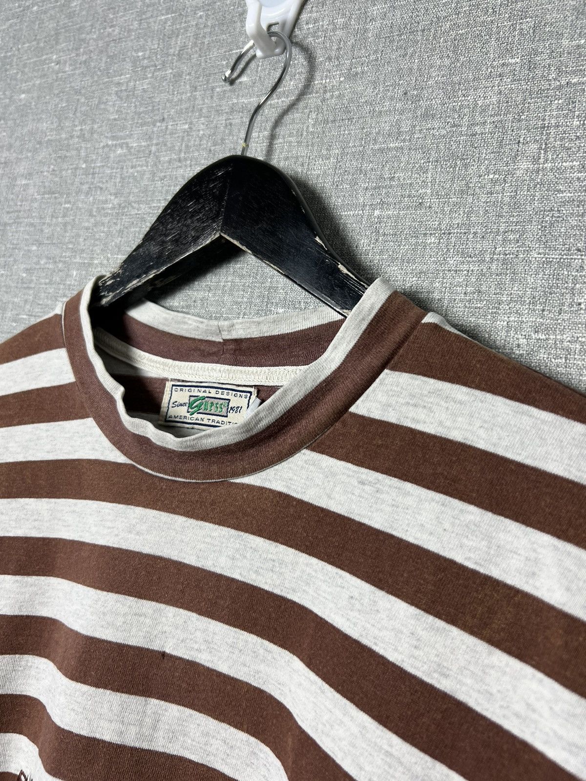 Guess Rare Vintage Guess Jeans USA Striped Long Sleeve Brown/Grey Size US L / EU 52-54 / 3 - 12 Thumbnail