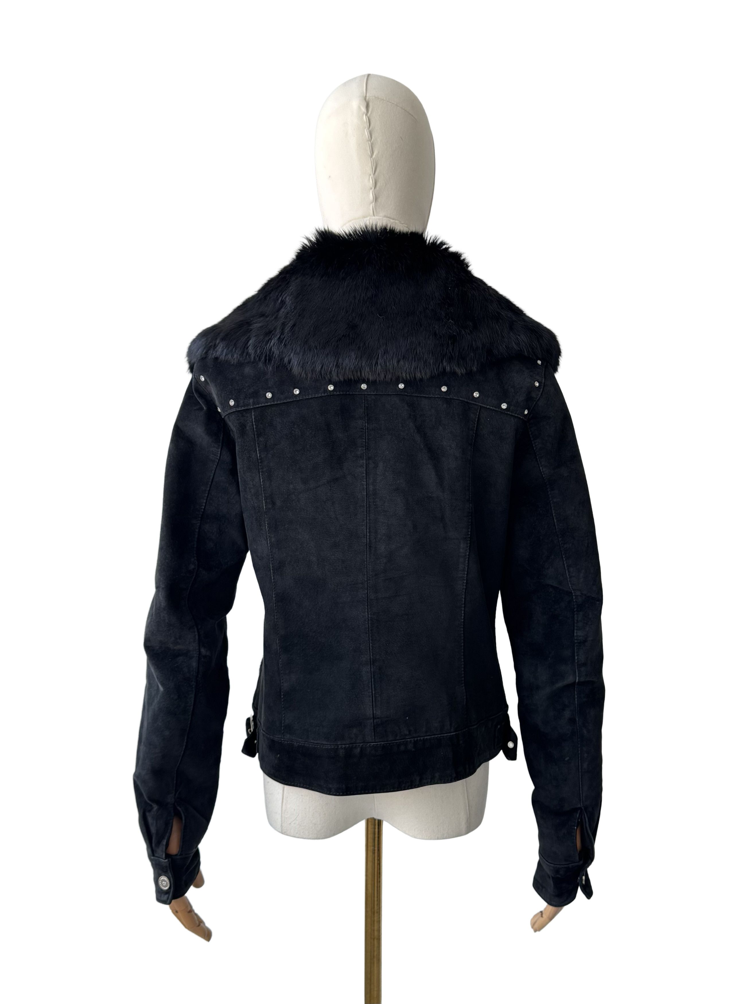 Vintage Vintage Cropped Leather Jacket With Real Fur Details Size M / US 6-8 / IT 42-44 - 4 Thumbnail