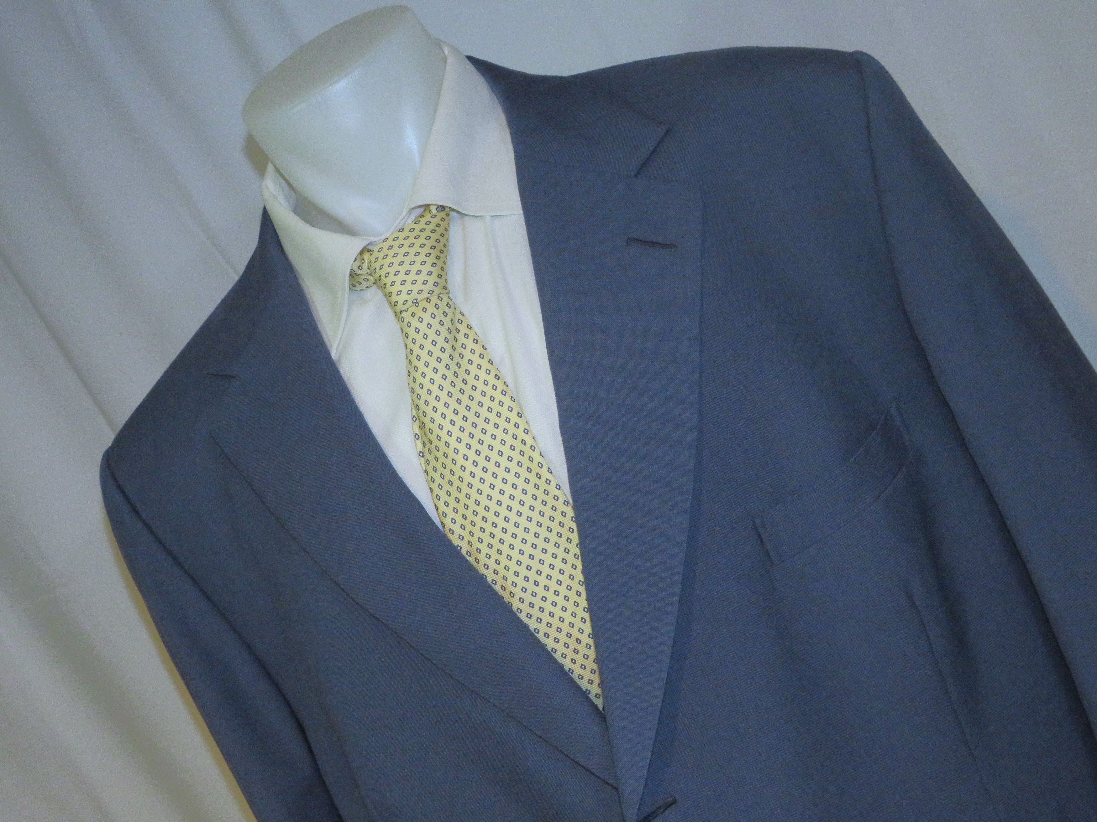 Henry Poole × Savile Row Bespoke Pale Blue Three Button Sport Coat 52XL Size 52L - 4 Thumbnail