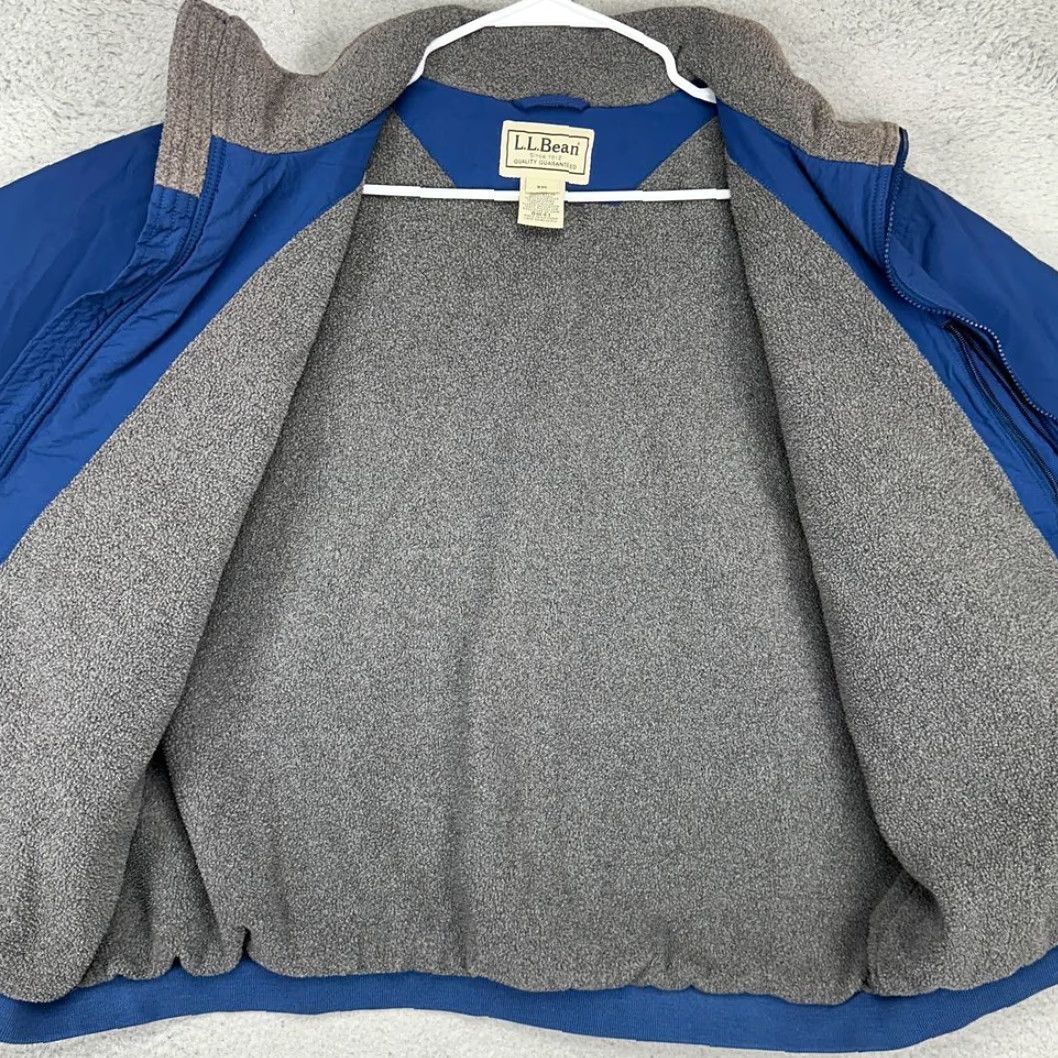 Vintage L.L. Bean Full Zip Jacket Mens 2XL Blue Nylon Fleece Lined Long Sleeve Pocket Size US XXL / EU 58 / 5 - 4 Thumbnail