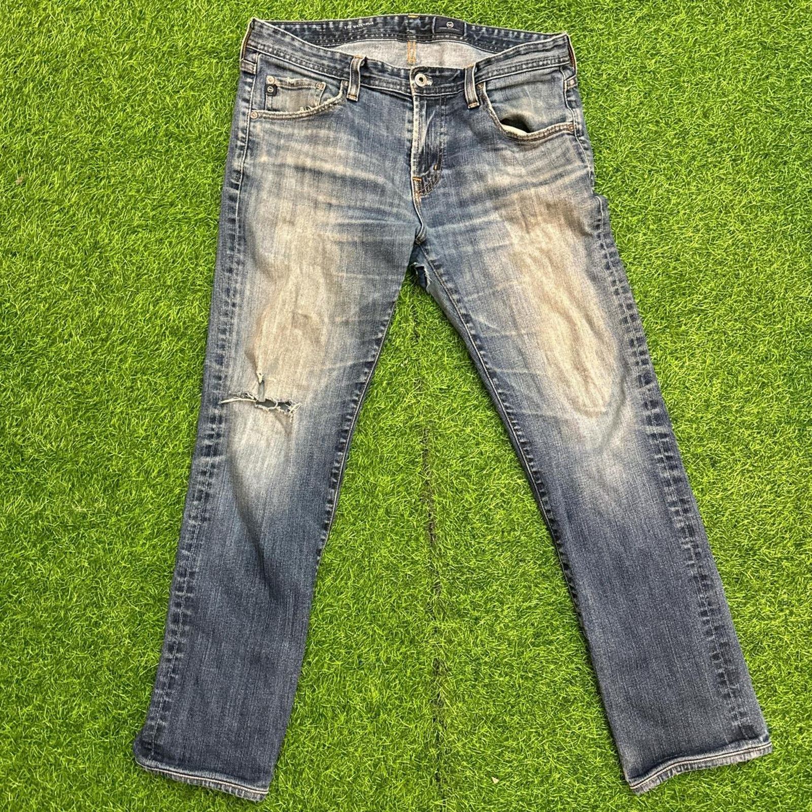AG Adriano Goldschmied AG Adriano Goldschmied Men’s Distressed Slim-Fit Jeans Size US 33 - 1 Thumbnail