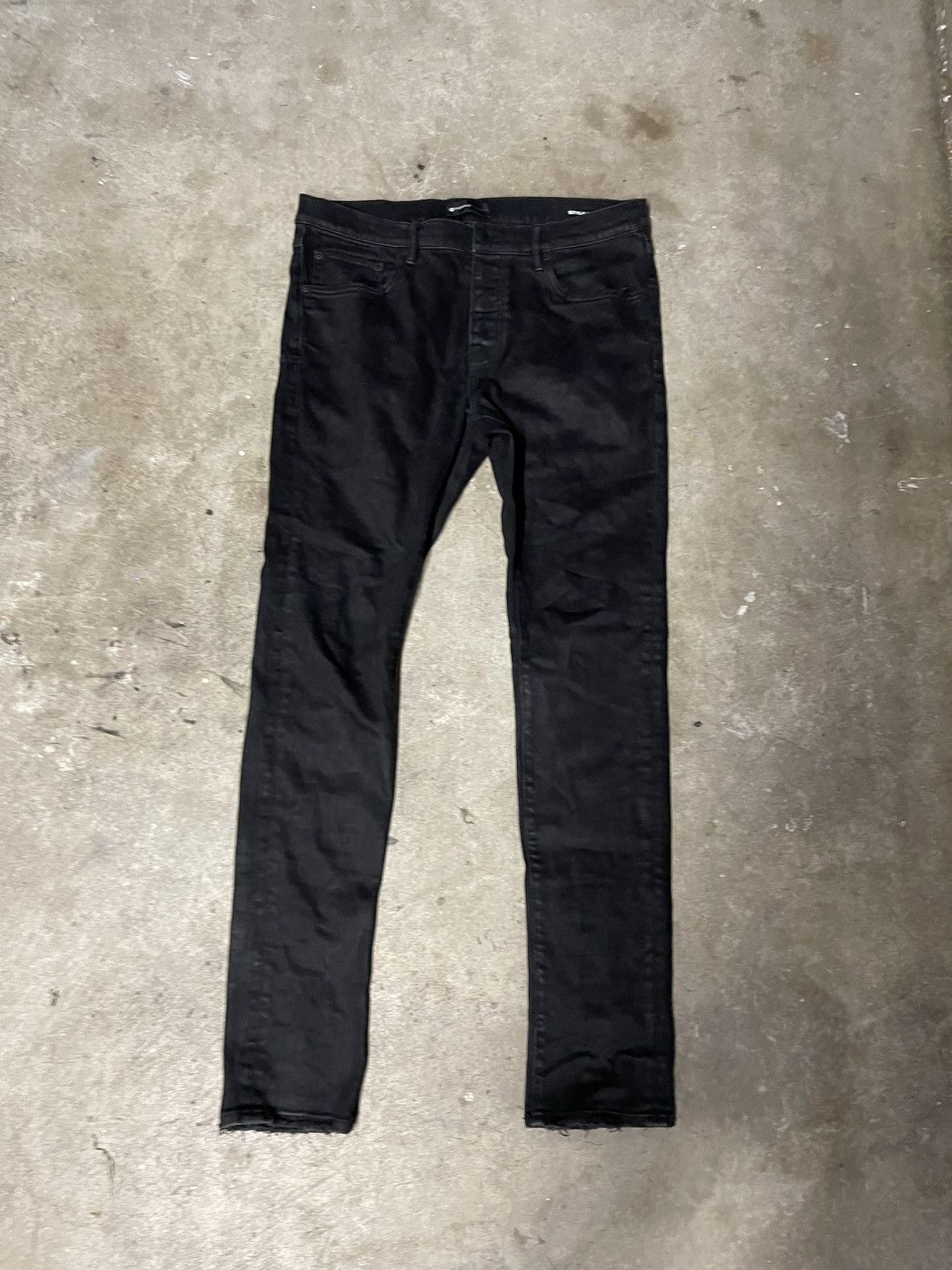 Waxed Black Purple Jeans