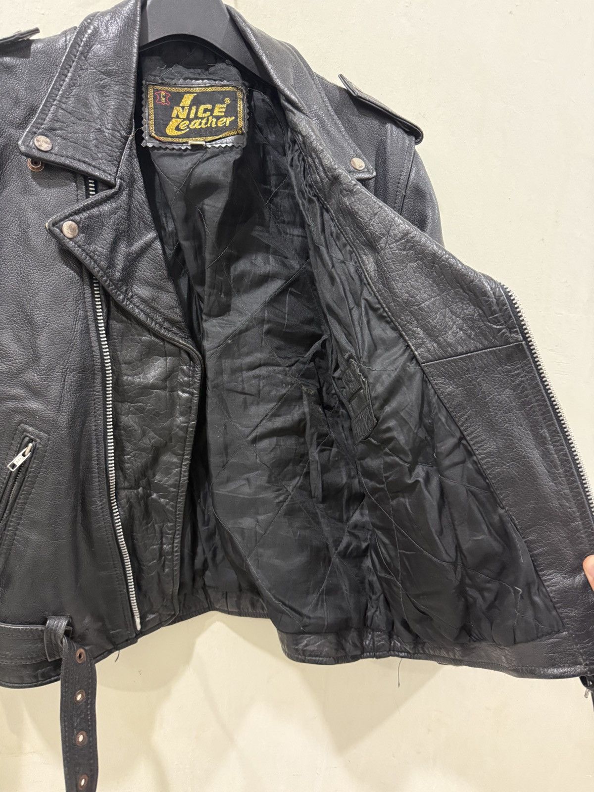 Genuine Leather VTG NICE LEATHER Brand Like Schott Perfecto Jacket Size US M / EU 48-50 / 2 - 7 Thumbnail