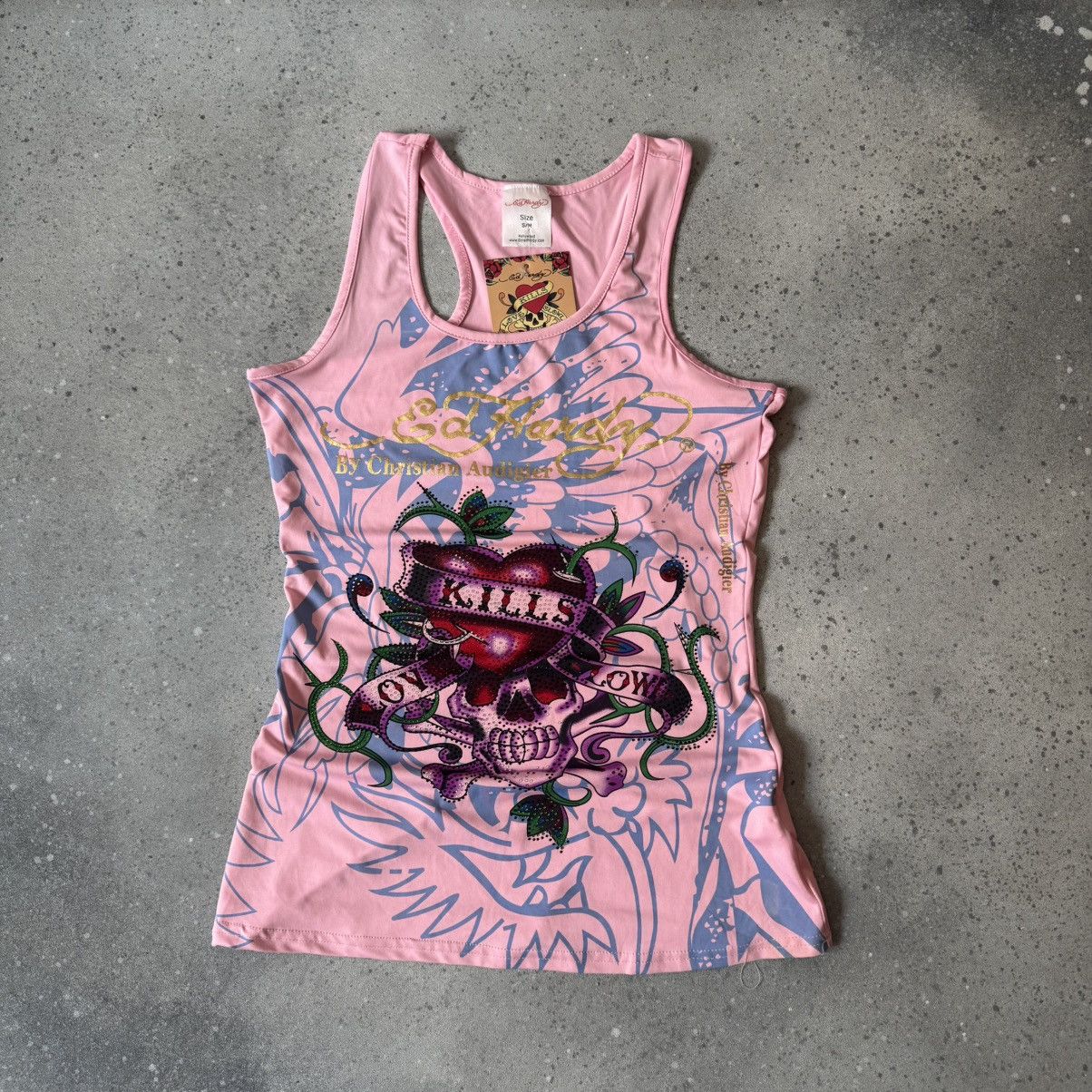 Ed Hardy Ed Hardy Y2K Vintage Love Kills Slowly Pink Tank Top Size M / US 6-8 / IT 42-44 - 1 Thumbnail