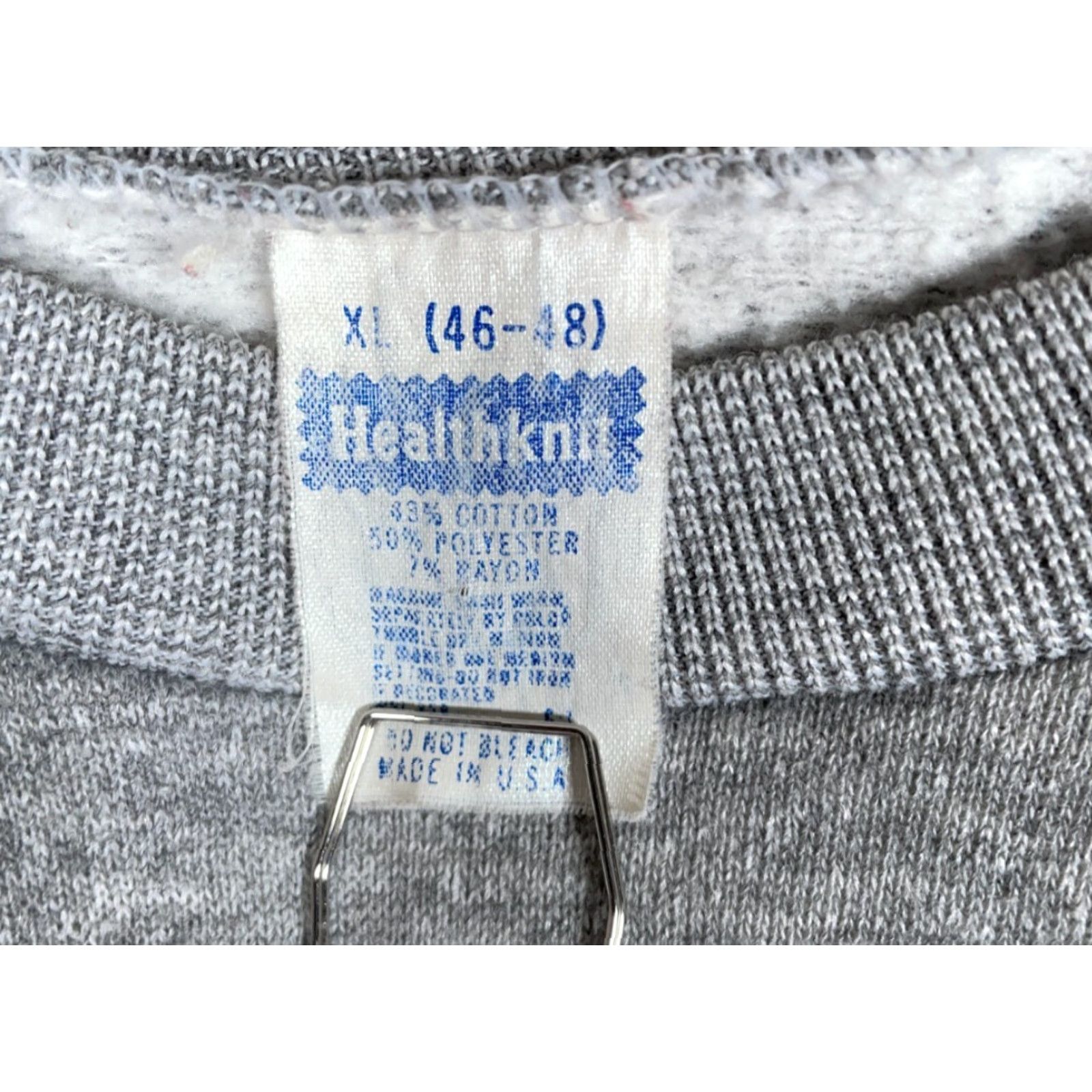 Vintage VINTAGE Healthknit 80s Australia Varsity Club Sweatshirt Adult L Gray Graphic Print Pullover Crew Neck Raglan Sleeve Mens Size US L / EU 52-54 / 3 - 3 Thumbnail
