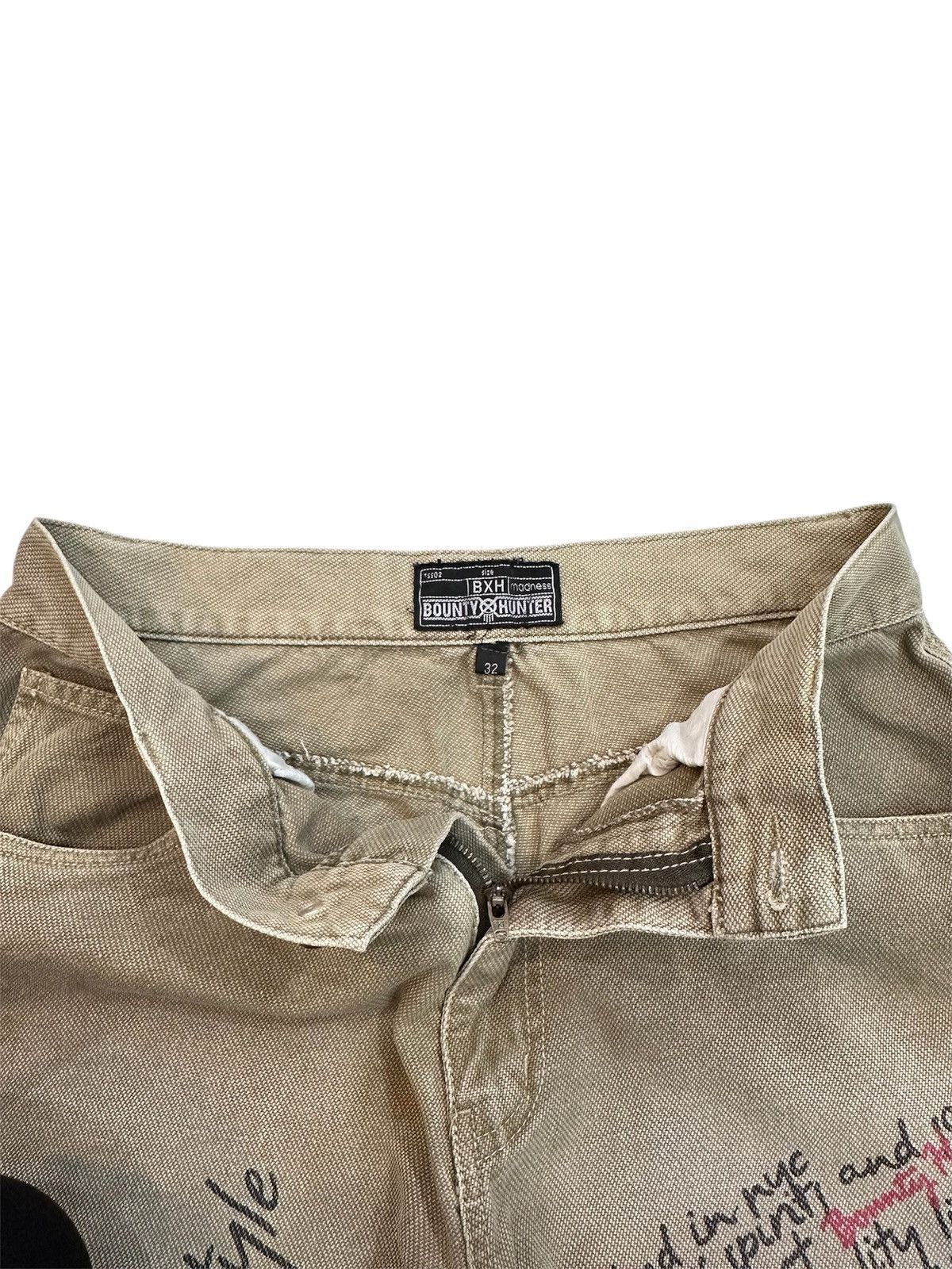 Bounty Hunter Bounty Hunter B×H Madness Graffiti Wide Leg Pants Beige Size US 30 / EU 46 - 3 Thumbnail
