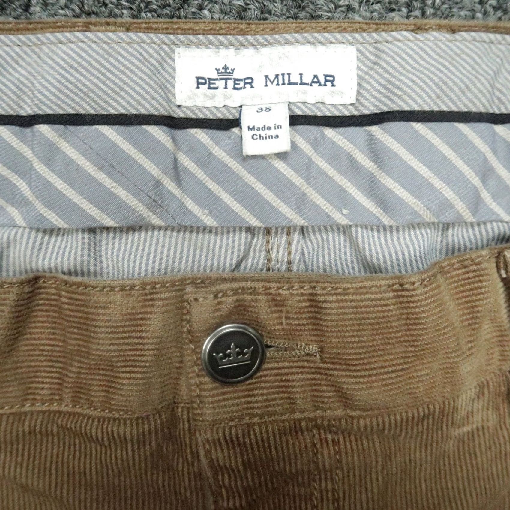 Peter Millar Peter Millar Pants Mens 38x31 Brown Corduroy 5-Pocket Straight Front Flat Front Chino Regular Trousers Size US 38 / EU 54 - 4 Thumbnail