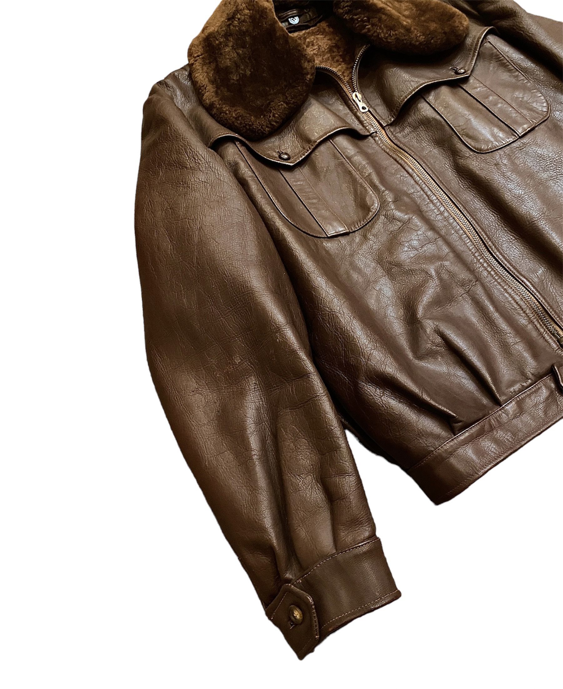 Vintage Retro 40s Horsehide Luftwaffe German Flight Leather Jacket Size US XL / EU 56 / 4 - 3 Thumbnail