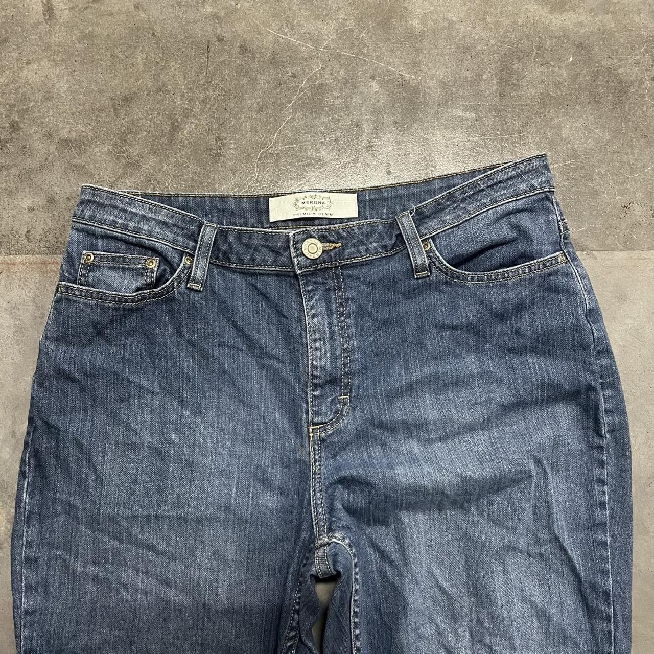 Japanese Brand × Vintage Vintage Y2K/2000s Baggy Bootcut Dark wash Denim Jeans! Size US 36 / EU 52 - 4 Thumbnail