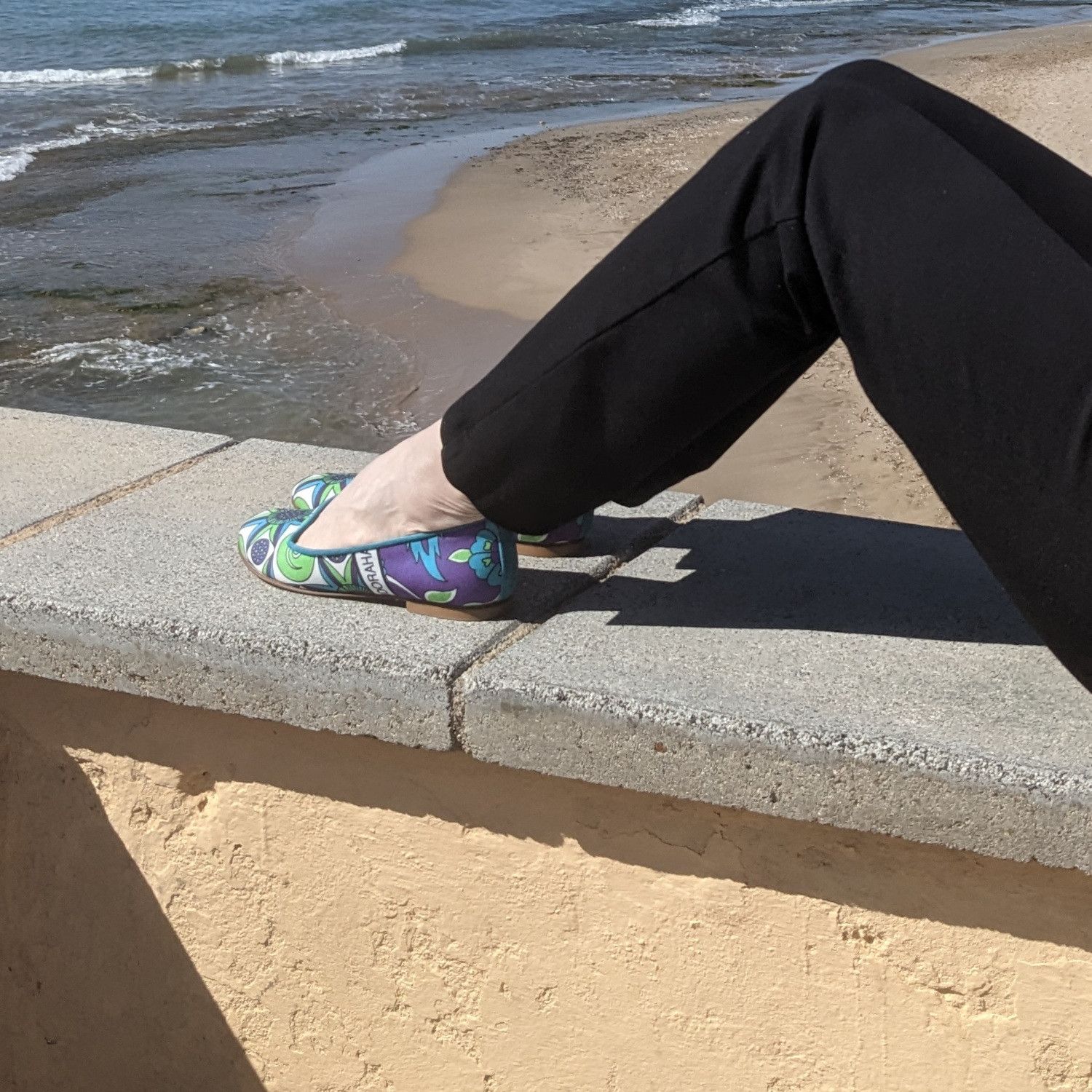 BIZU Chic Ballet Flats, Loafers - Green & Purple, Stella Size US 9 / IT 39 - 2 Thumbnail