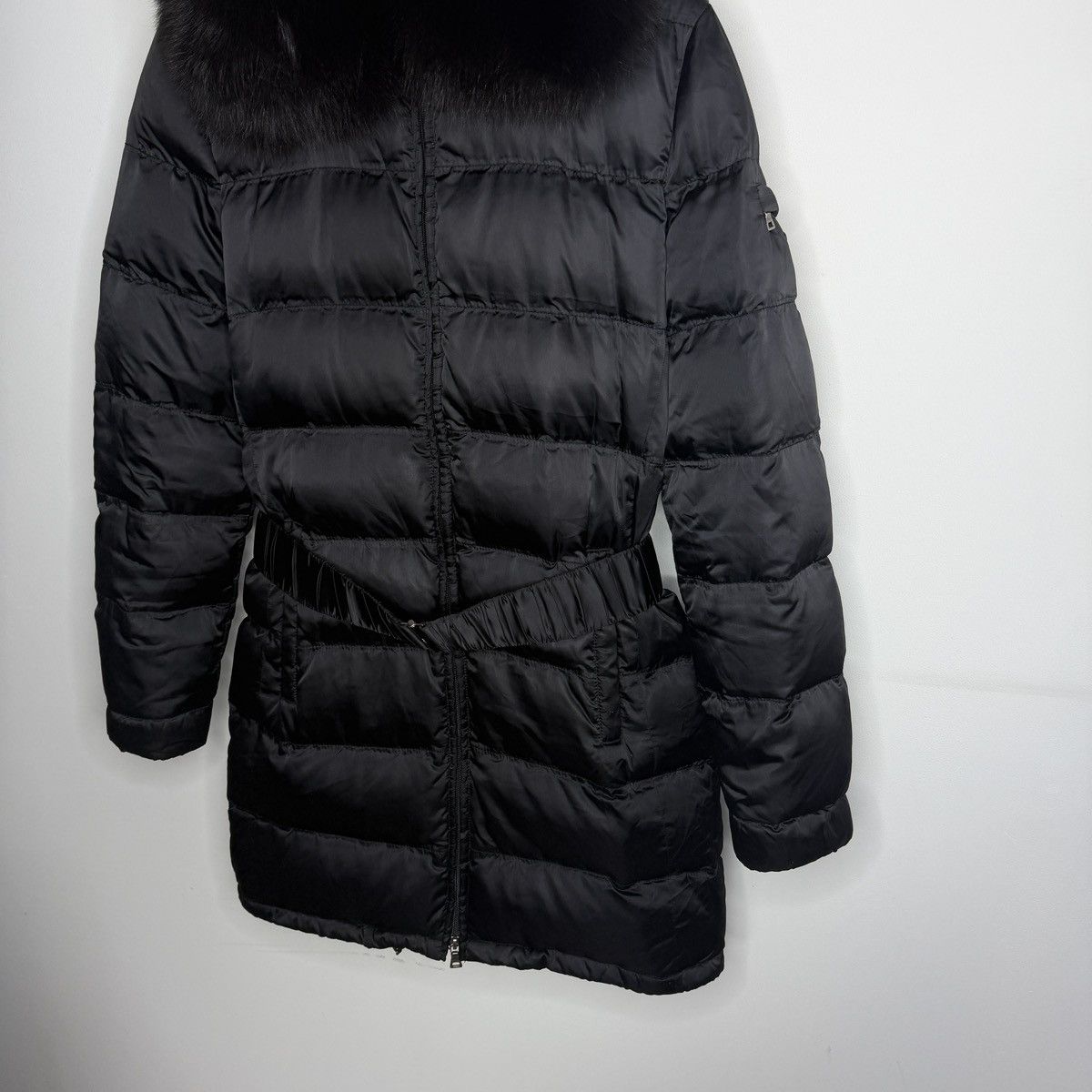 Prada Goose Down Black Fox Fur Parka Puffer Coat Jacket 46 Milan Size L / US 10 / IT 46 - 2 Thumbnail