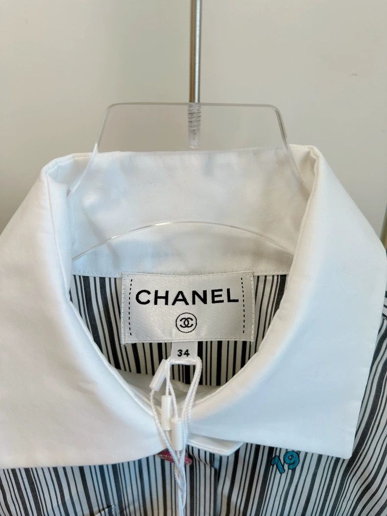 Chanel Chanel 23C three-dimensional flower embroidered striped ja Size XXS / US 00 / IT 34 - 4 Thumbnail