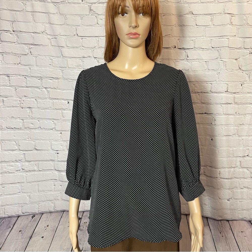 Adrianna Papell NWT New $69 Adrianna Papell 3/4 Sleeve Polka Dot Blouse Siz Size S / US 4 / IT 40 - 1 Thumbnail