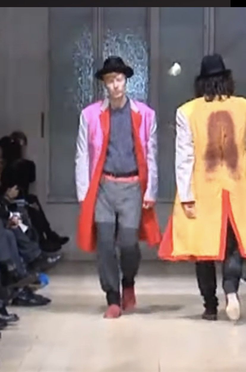 Yohji Yamamoto YYPH 🇯🇵 Pink Wool Yuzen Dyed Wolf Reversible Chester coat 3 Size US L / EU 52-54 / 3 - 11 Thumbnail