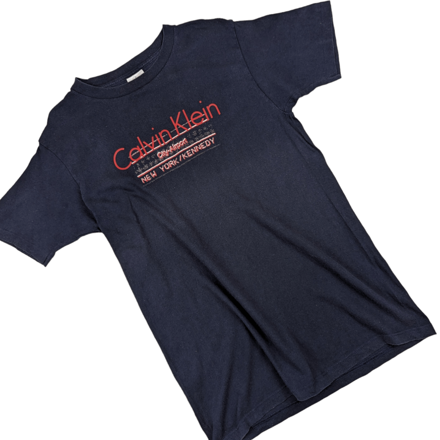 Calvin Klein Vtg CALVIN KLEIN JF Kennedy Airport T-Shirt Single Stitches Size US M / EU 48-50 / 2 - 2 Thumbnail
