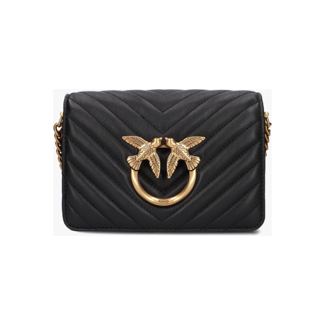Pinko o1s22i1n0824 Size: OS / Love Click Mini Chevron Bag in Black Size ONE SIZE - 1 Thumbnail