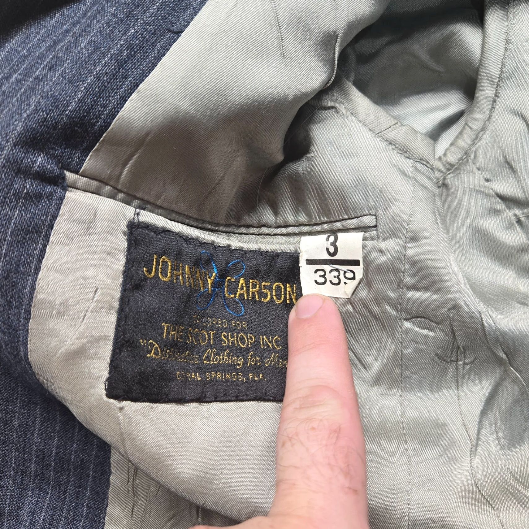 Vintage VINTAGE Johnny Carson Navy Blue Striped Jacket Sport Coat Regular Adult 42 Size US XS / EU 42 / 0 - 4 Thumbnail