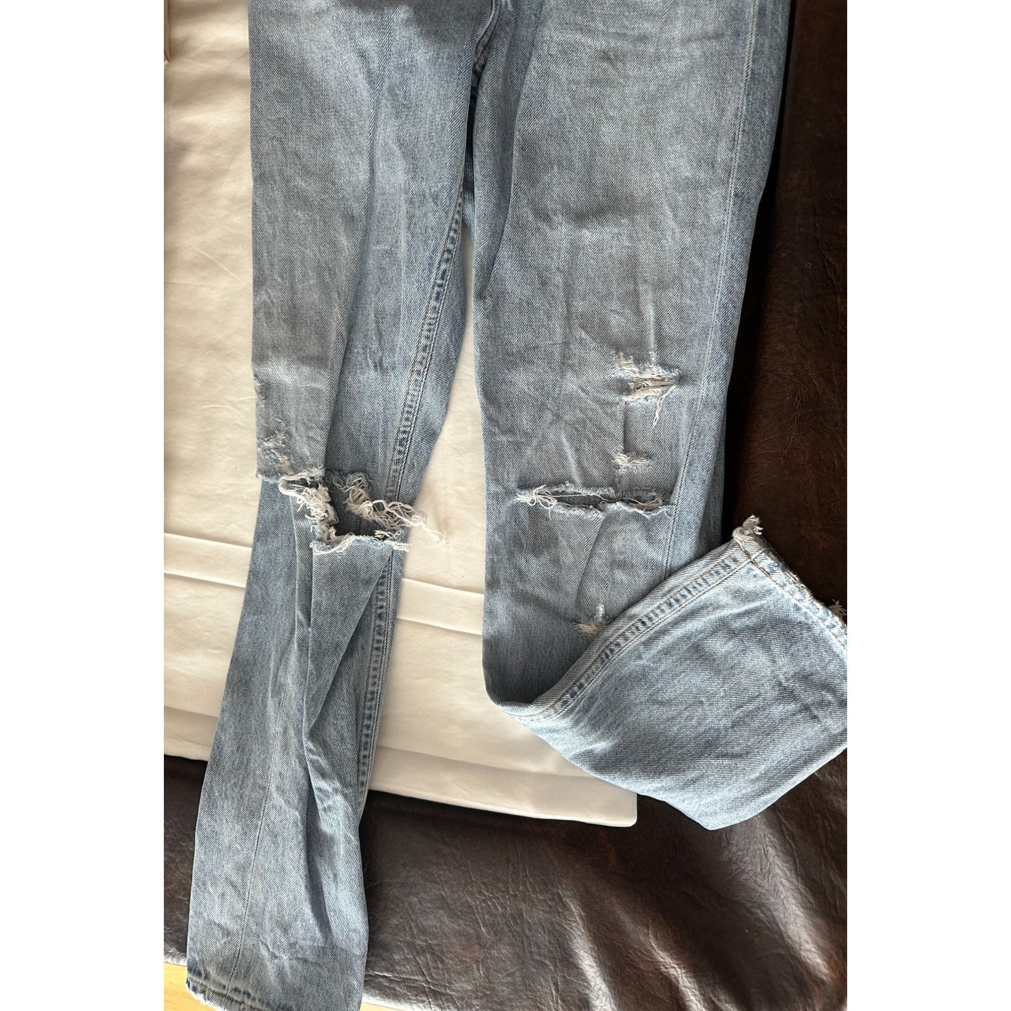 Agolde Ladies AGOLDE distressed button fly jeans JAMIE size 24 Size 24" / US 00 / IT 34 - 5 Thumbnail