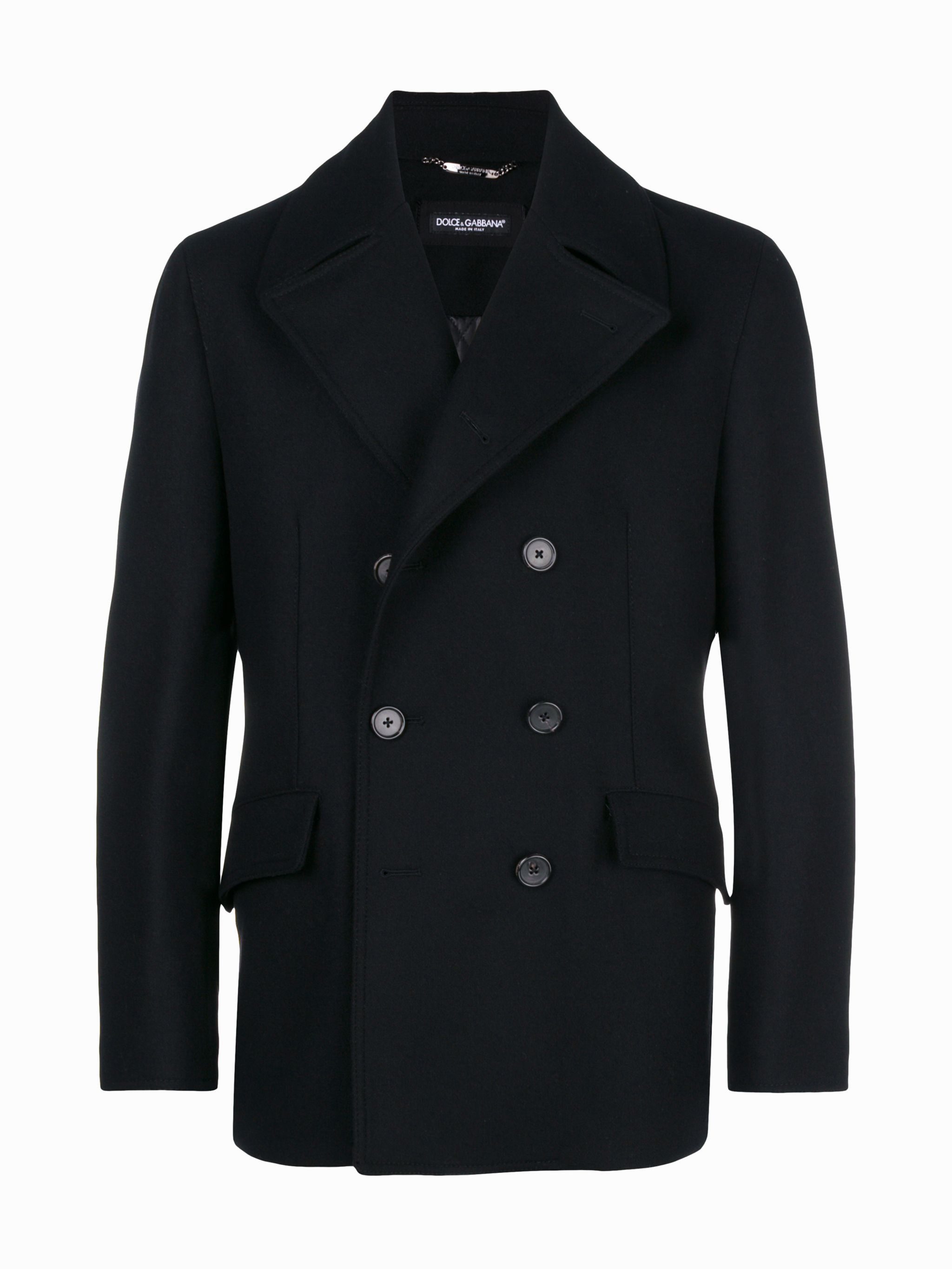 Dolce & Gabbana o1y0125 Double-Breasted Coat in Black Size US M / EU 48-50 / 2 - 1 Thumbnail