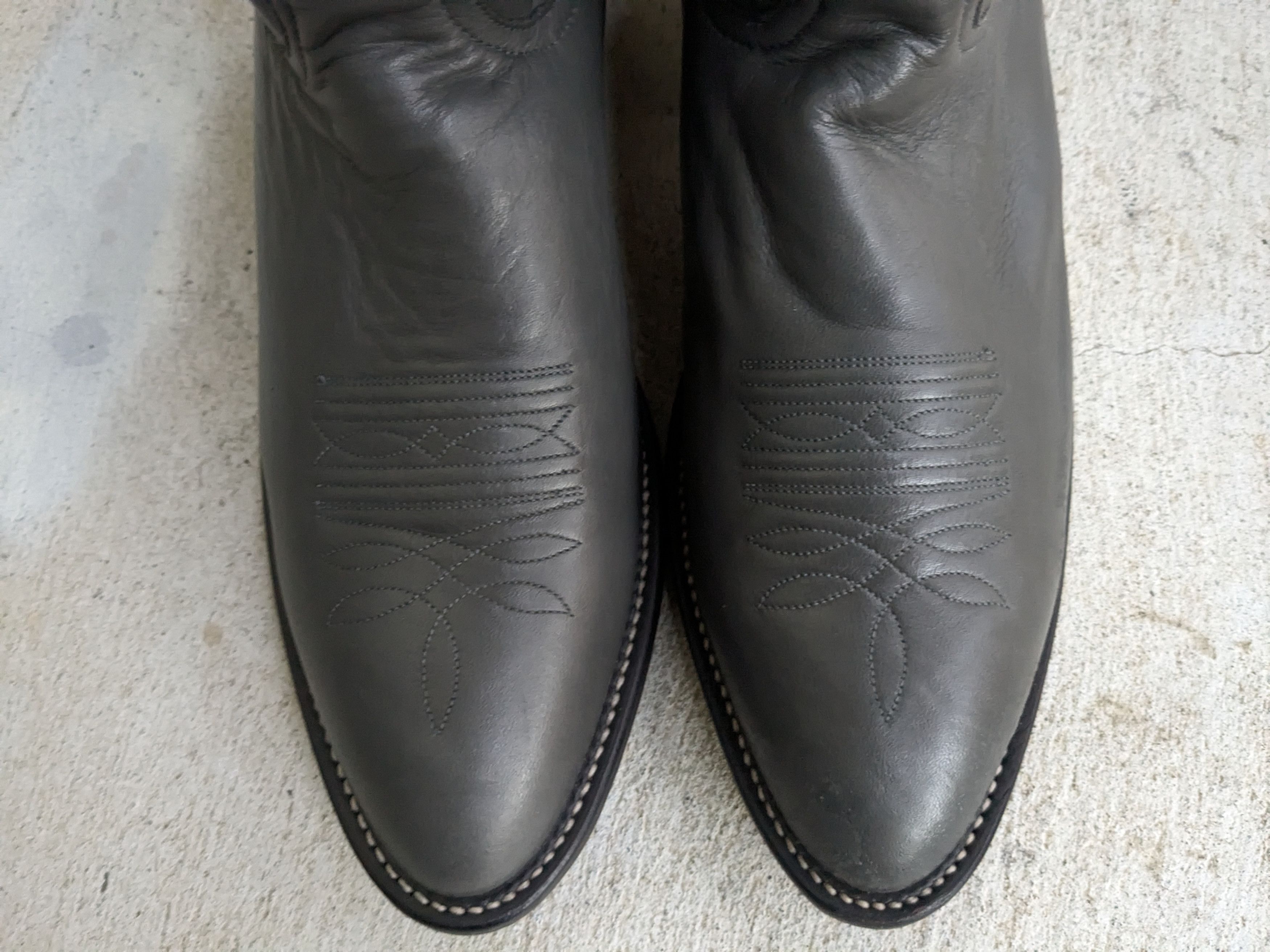 Nocona Nocona Cowboy Boots Gray 11.5 D Leather USA Black Size US 11.5 / EU 44-45 - 5 Thumbnail