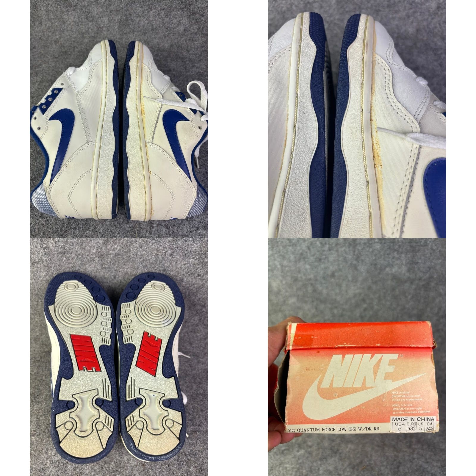 Nike VINTAGE Nike Quantum Force Low Basketball Shoes Mens 6 1989 890709-XC White Leather Low Top Rare Nike Mens Shoes Size US S / EU 44-46 / 1 - 8 Thumbnail