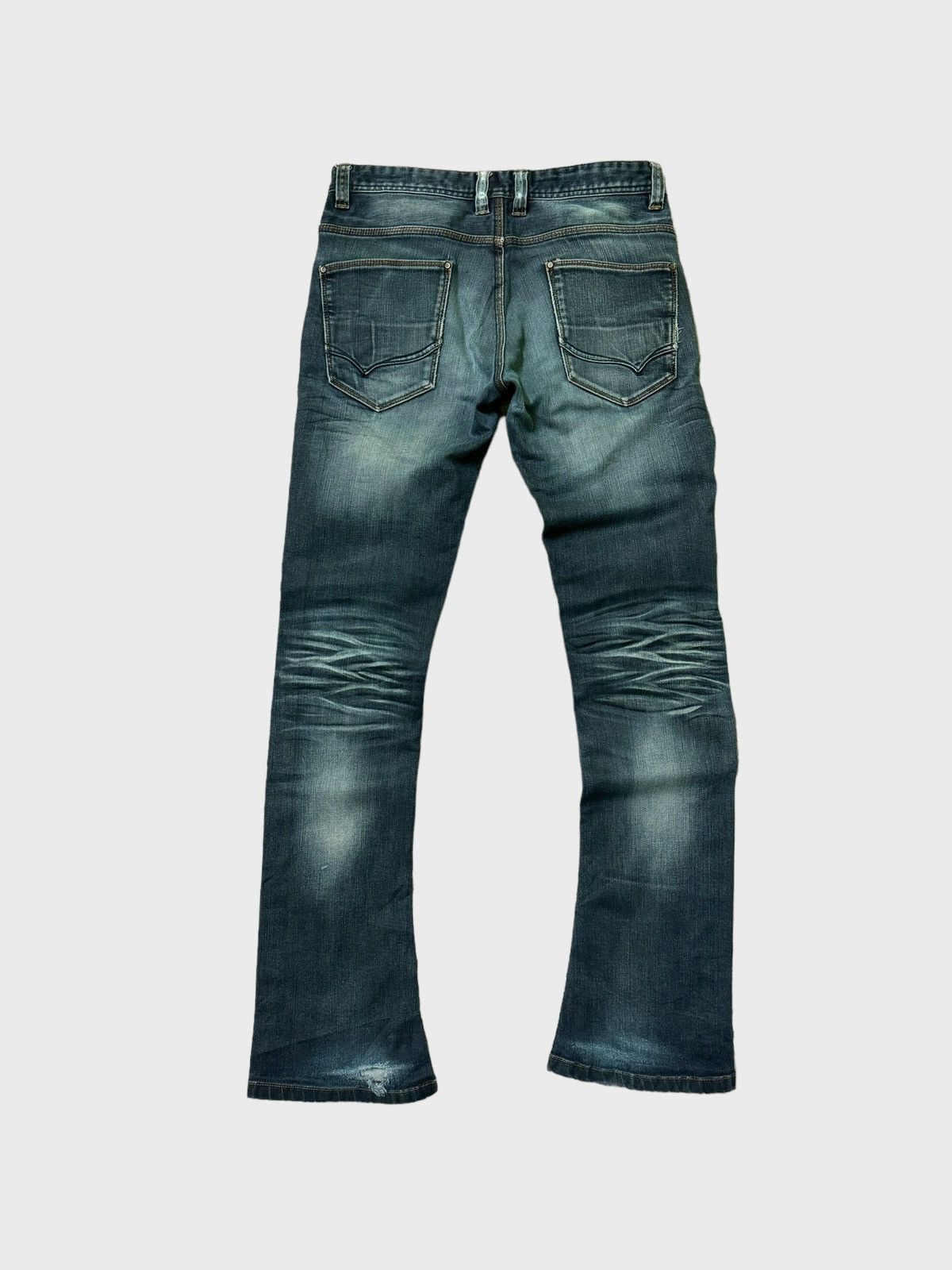 5351 POUR LES HOMMES VTG Nicole Club For Men Fade Blue Stretch Denim Flare Jeans Size US 30 / EU 46 - 2 Thumbnail