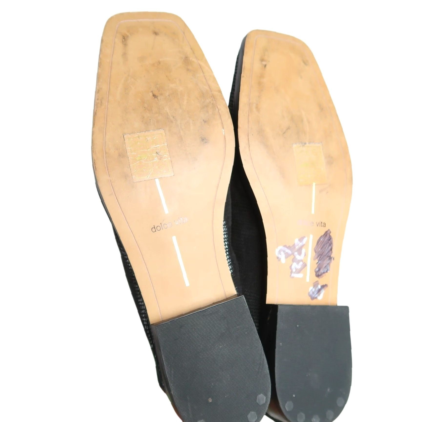 Dolce Vita VINTAGE Dolce Vita Beny Tailored Loafer Flats Black Leather Snake Onyx 8 Women Flat Square Toe Size US 8 / IT 38 - 7 Thumbnail