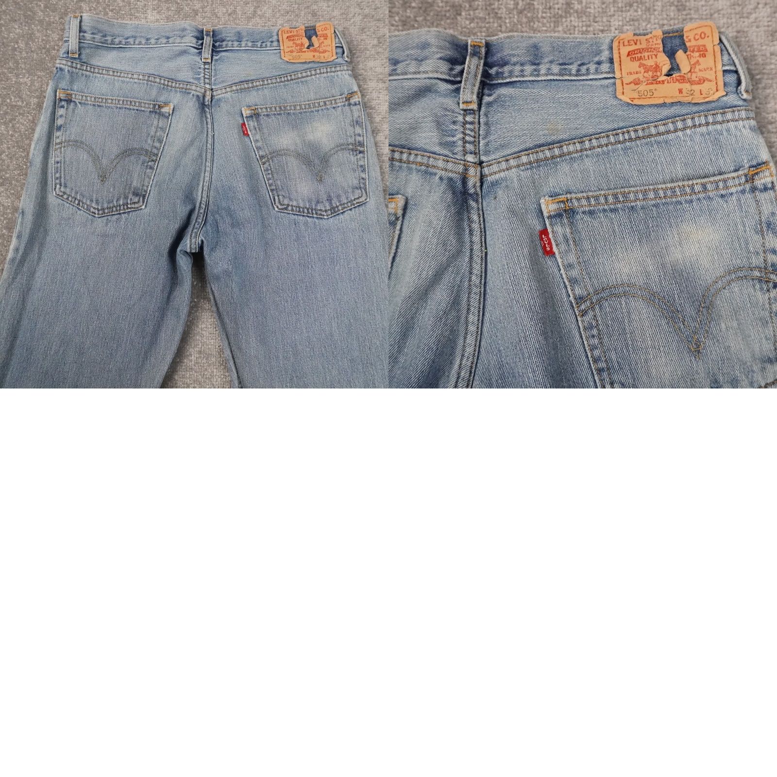 Levi's VINTAGE Levi's 505 Regular Men Jeans 33x32 Light Wash Blue Denim 5-Pocket Straight Size US 33 - 10 Thumbnail
