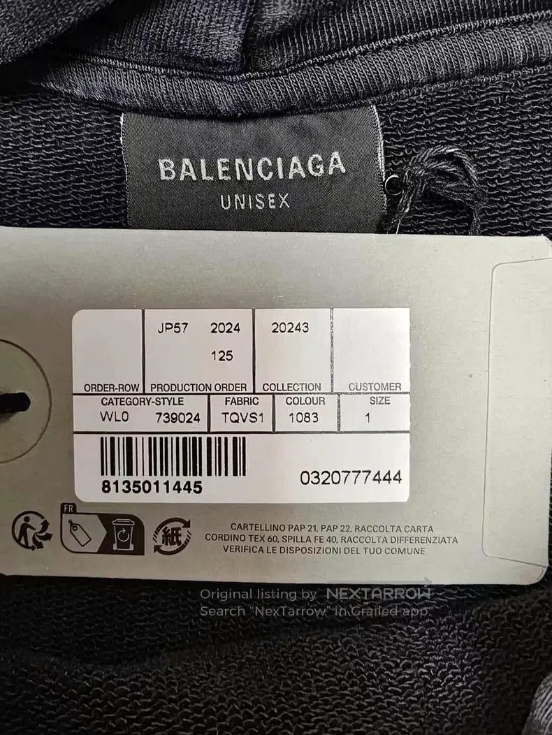 Balenciaga Balenciaga Statue of Liberty distressed hooded sweatshirt Size US S / EU 44-46 / 1 - 4 Thumbnail