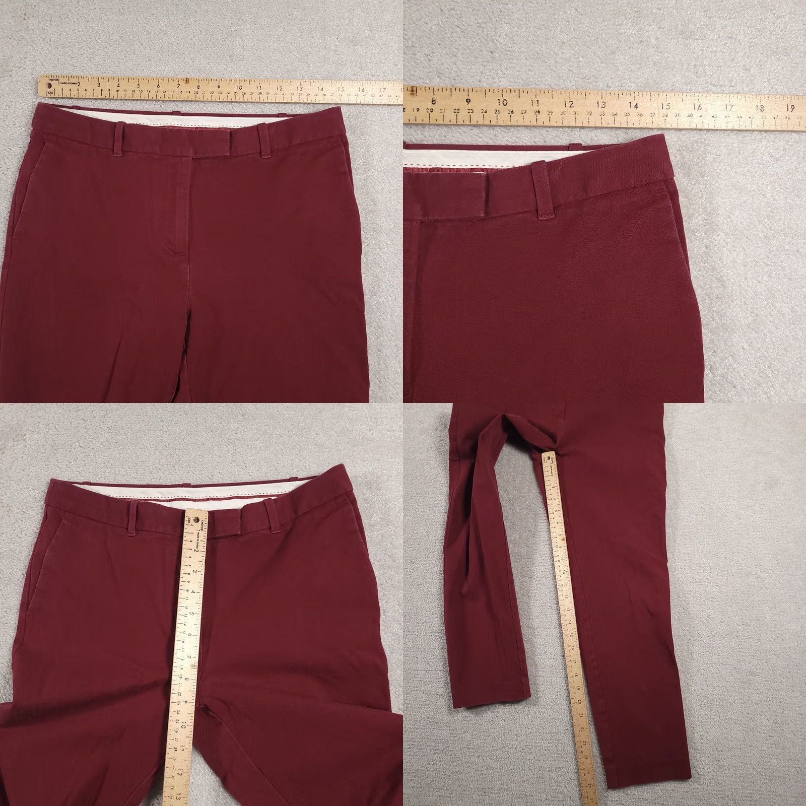 Brooks Brothers Brooks Brothers Pants Womens 6 Red Burgundy Slim Fit Stretch Dress Ankle Office Size 28" / US 6 / IT 42 - 8 Thumbnail