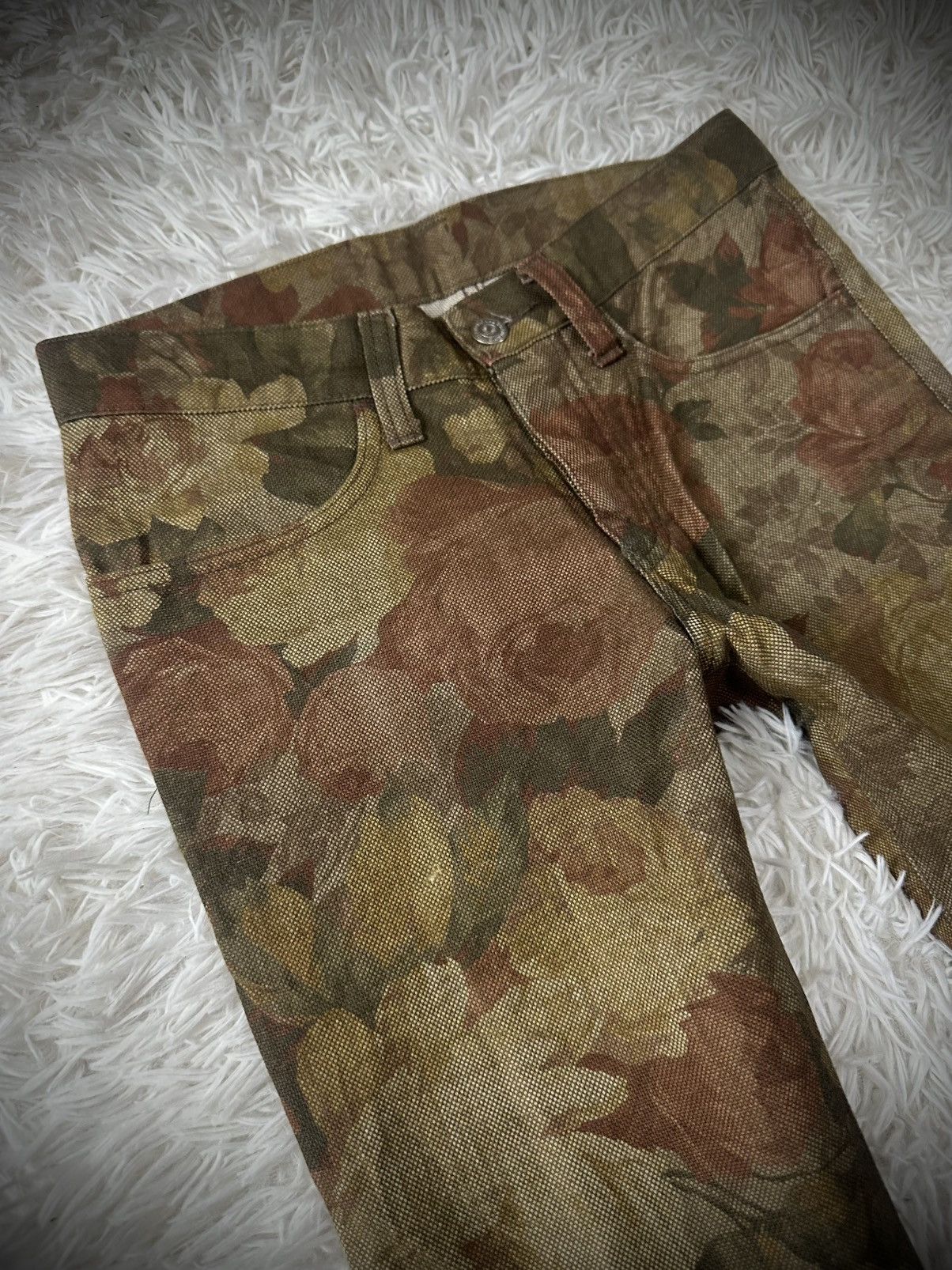 Tornado Mart Tornado Mart Floral Flared Pants Textured Brown Jacquard Size US 29 - 3 Thumbnail