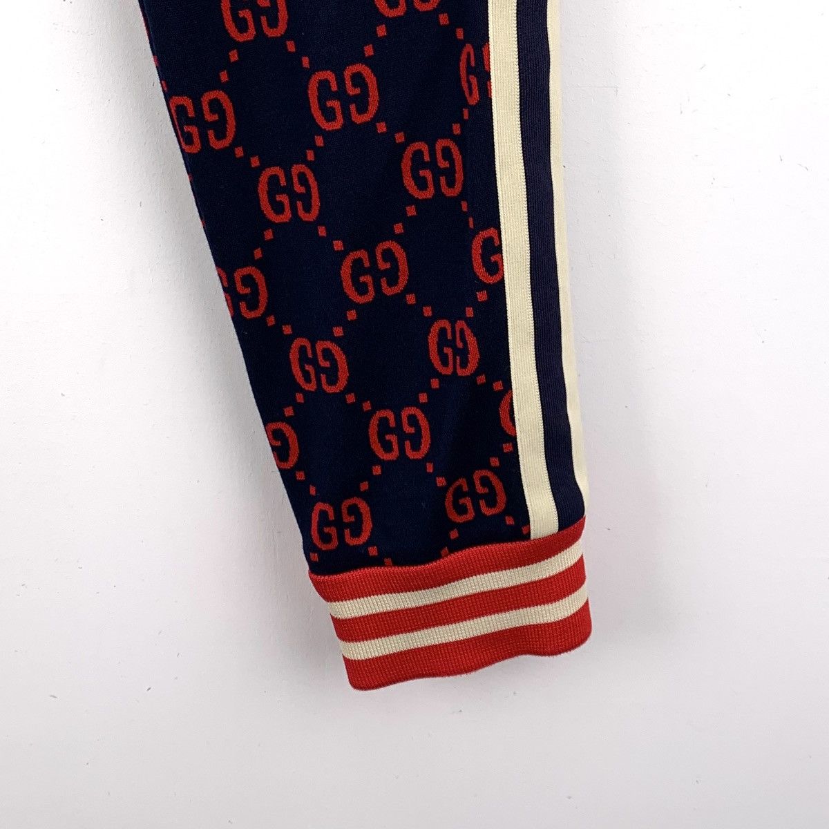 Gucci Gucci Navy All-over Logo Jacquard Cotton Casual Pants K26WX Size 27" / US 4 / IT 40 - 5 Thumbnail