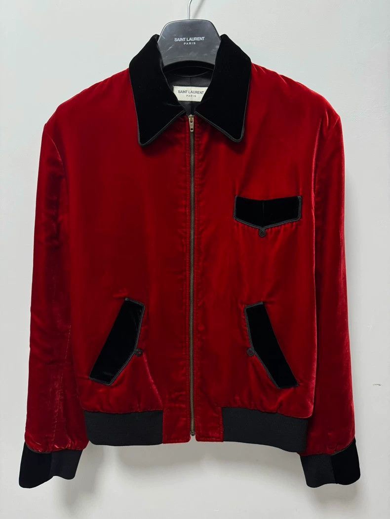 Saint Laurent Paris Saint Laurent Red Velvet Jacket-2505 Size US M / EU 48-50 / 2 - 1 Thumbnail