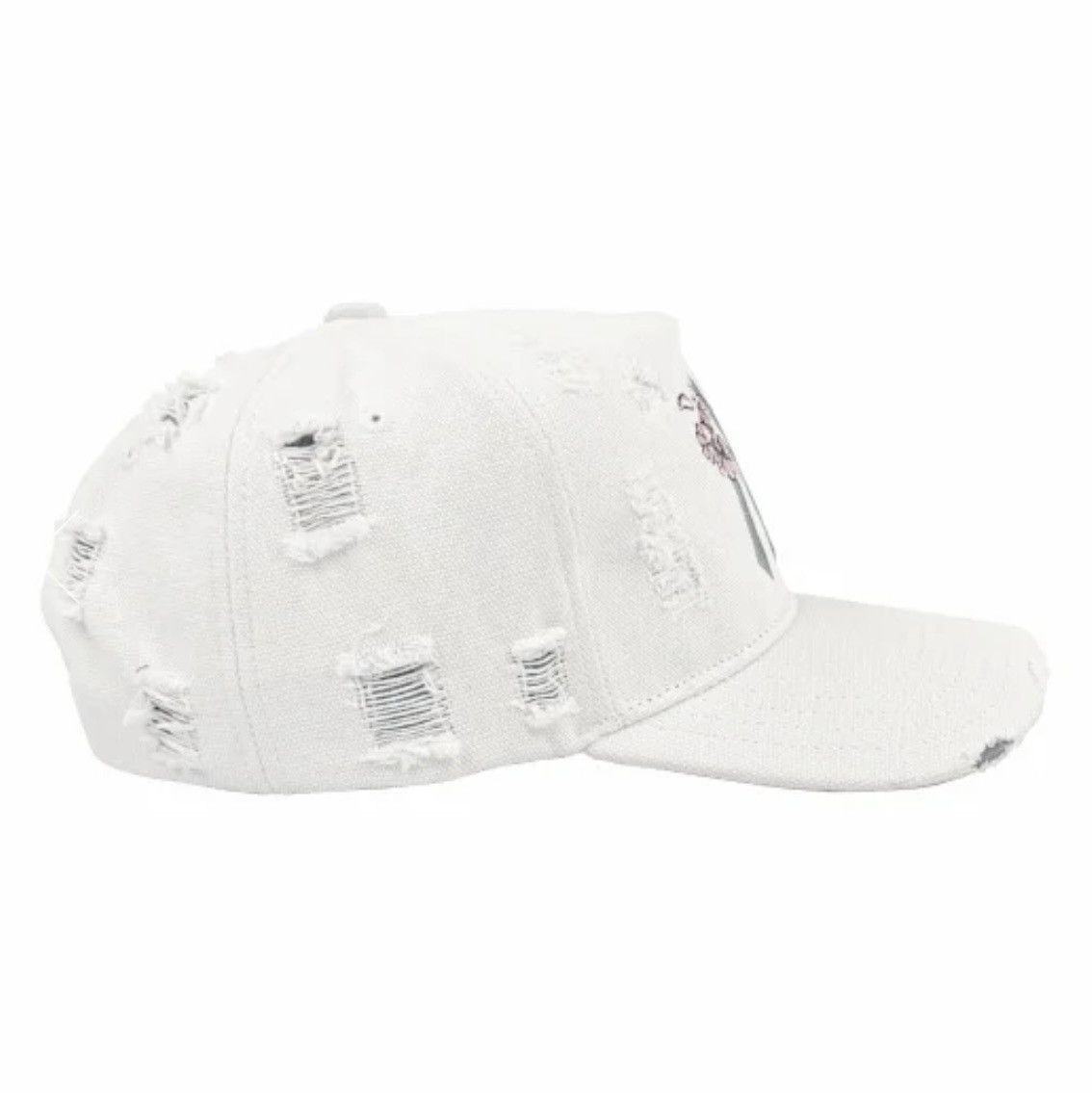 Japanese Brand White Distressed Denim Trucker Hat LA Size ONE SIZE - 3 Thumbnail